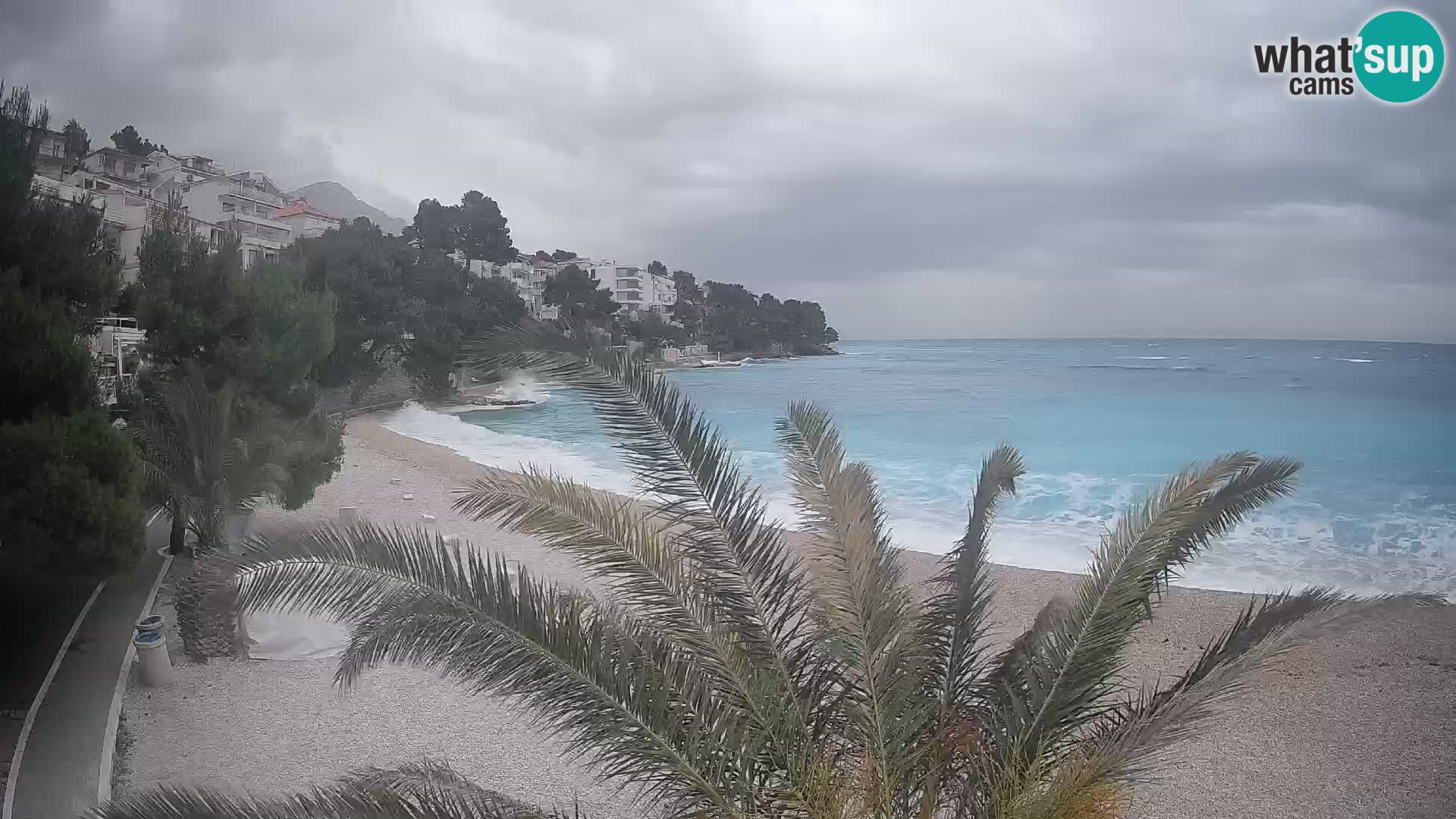 Webcam Playa Lučica Brela – Vista en directo de la costa adriática
