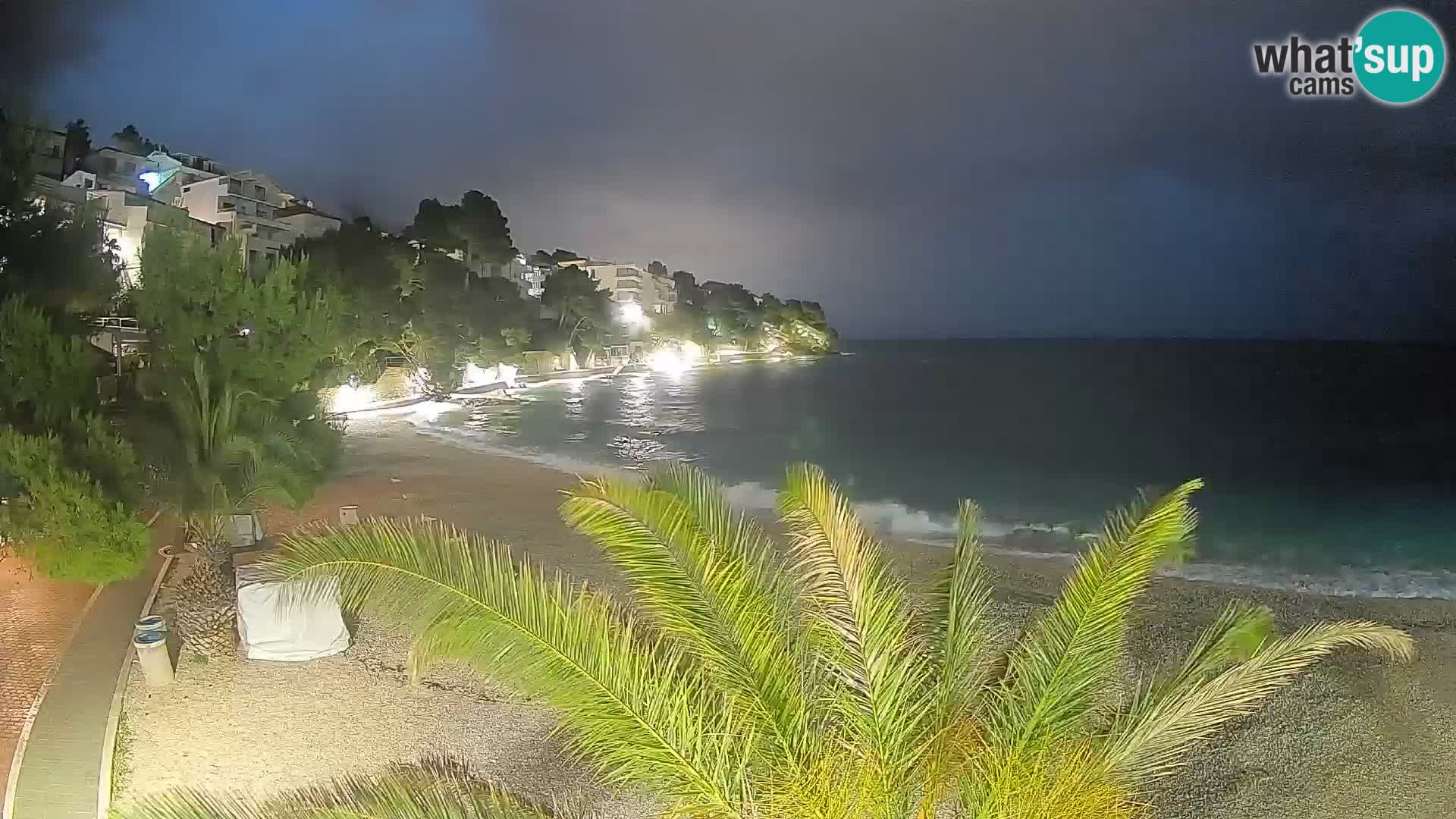 Spletna kamera Plaža Lučica Brela – Pogled v živo na Jadransko obalo