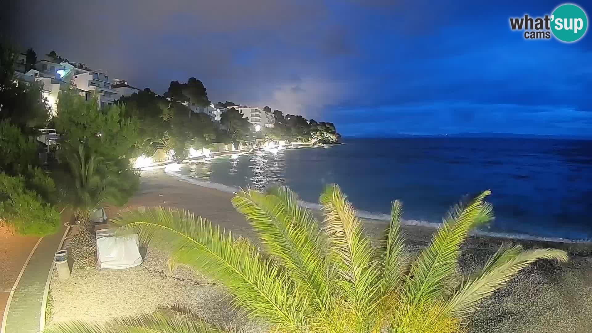 Webcam Lučica Strand Beach Brela – Liveblick von der Adriaküste