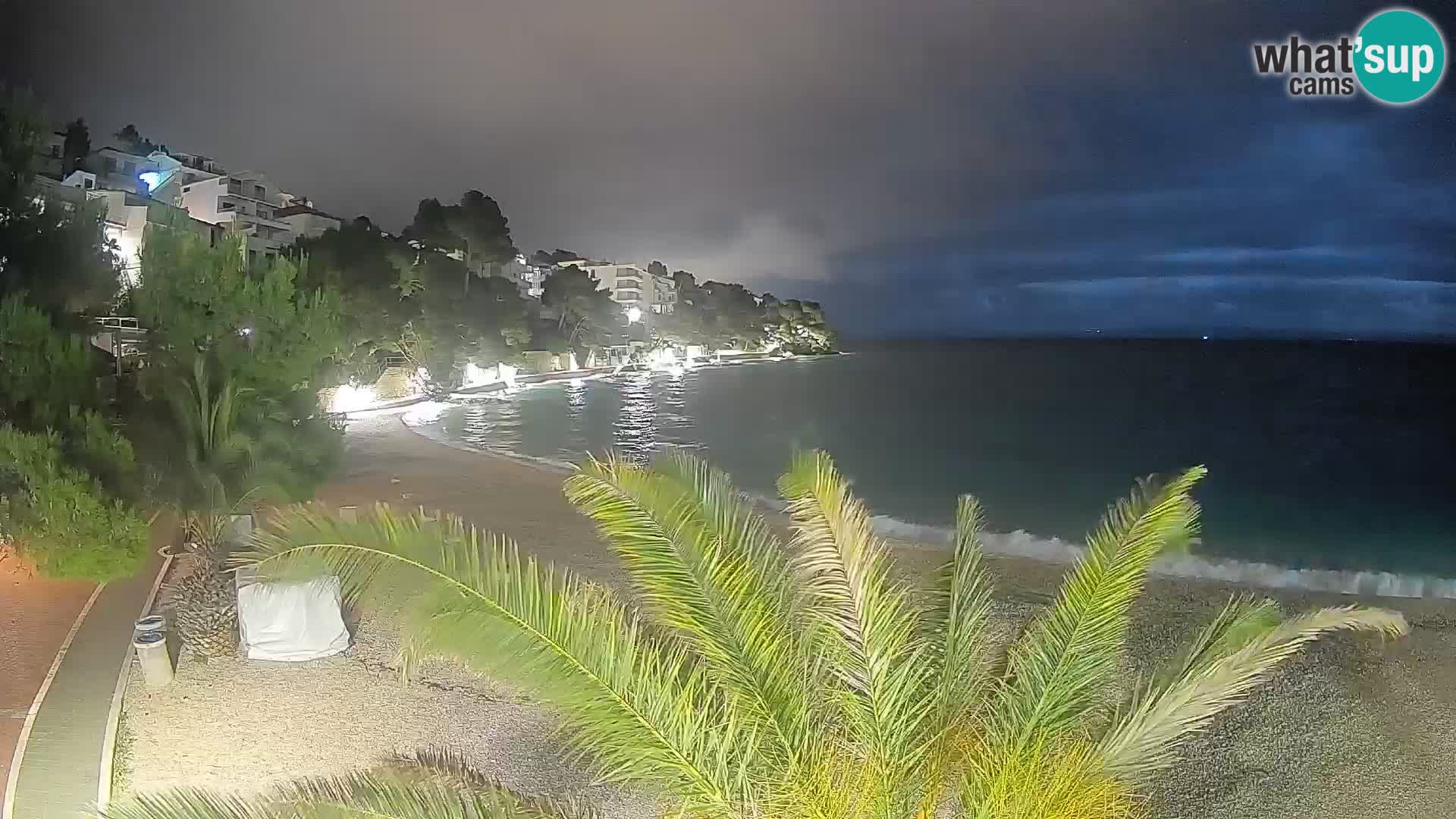 Webcam Plage Lučica Brela – Vue en direct sur la côte adriatique