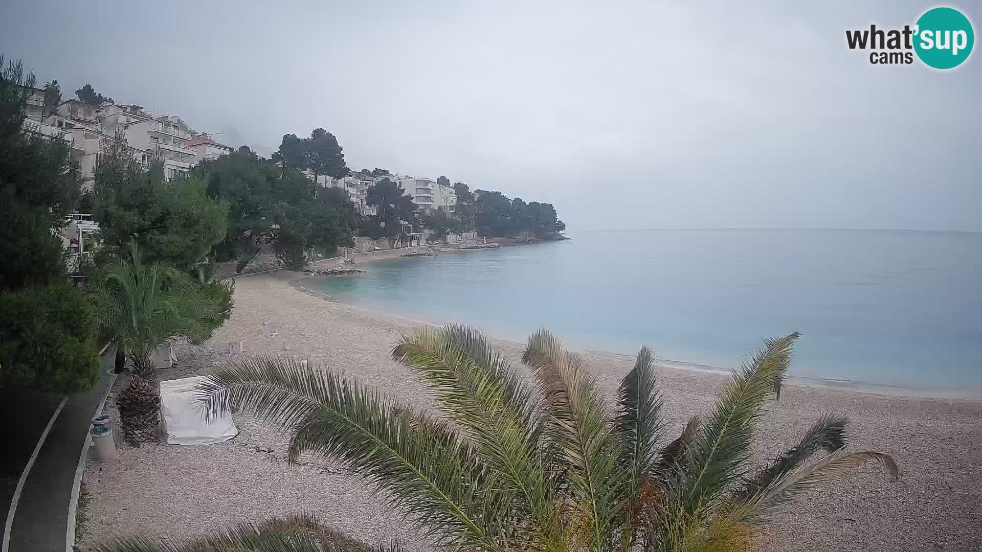 Webcam Plage Lučica Brela – Vue en direct sur la côte adriatique