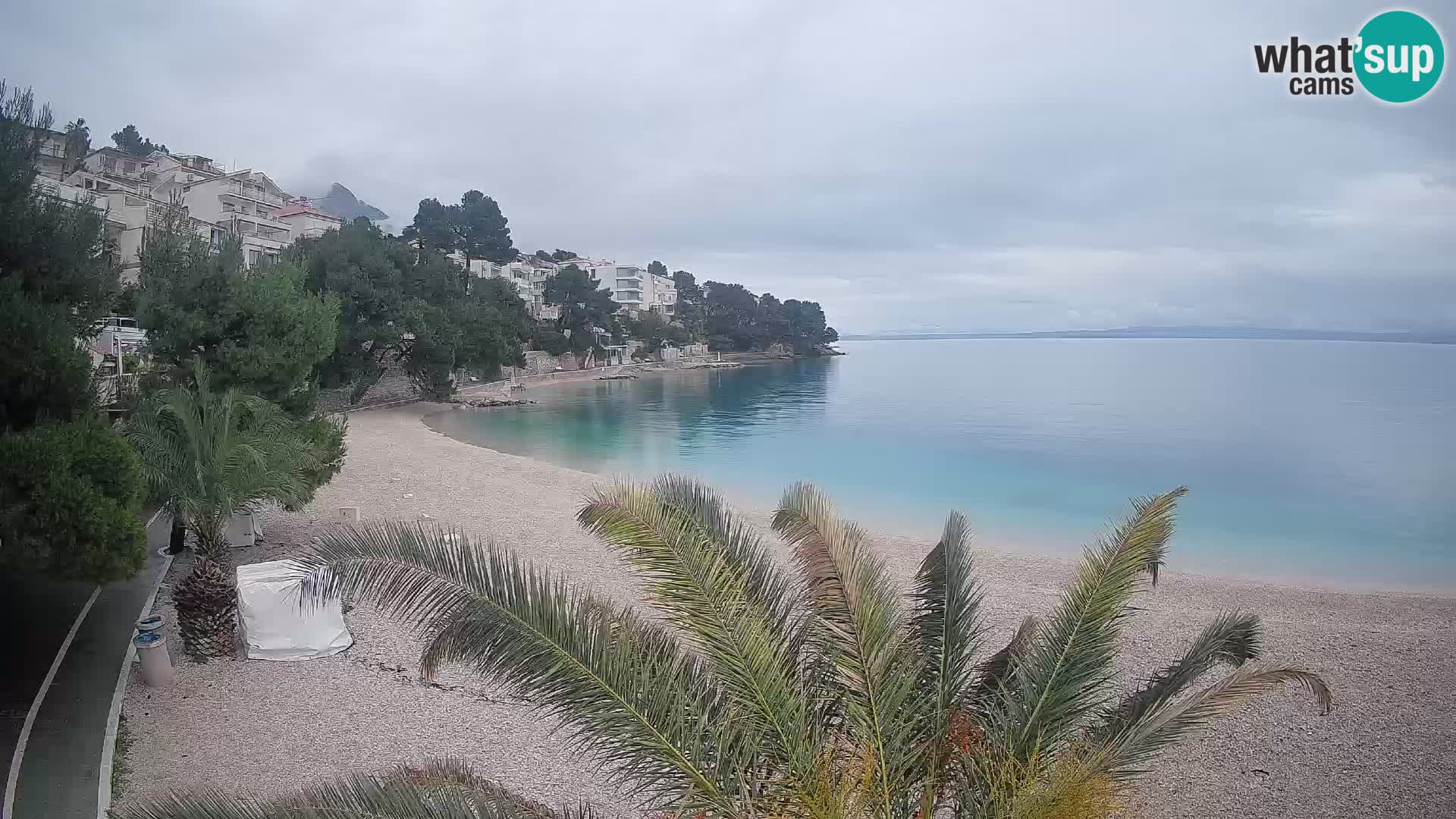 Webcam Spiaggia Lučica Brela – Vista live sulla costa adriatica