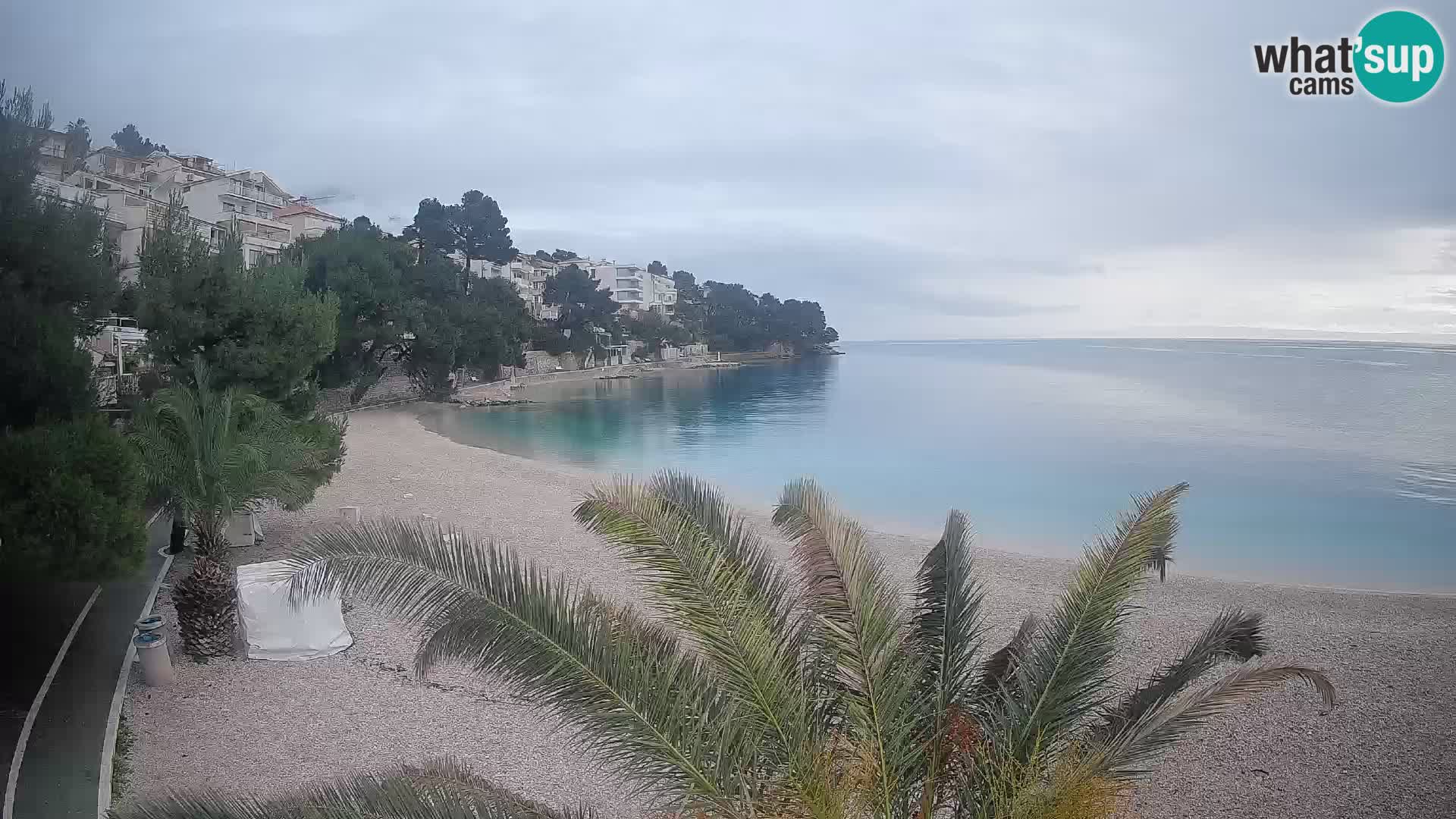 Webcam Plage Lučica Brela – Vue en direct sur la côte adriatique