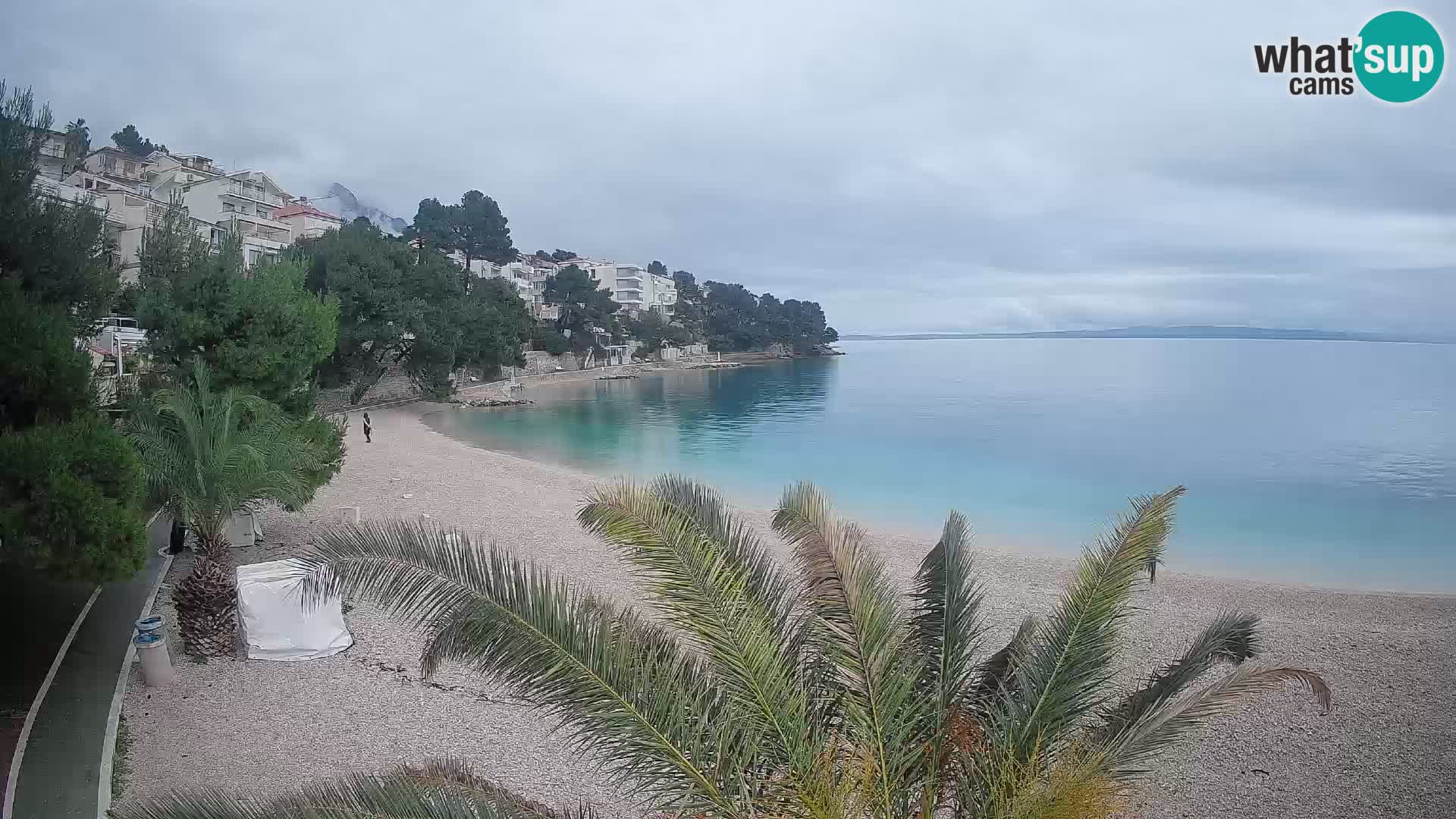 Webcam Spiaggia Lučica Brela – Vista live sulla costa adriatica