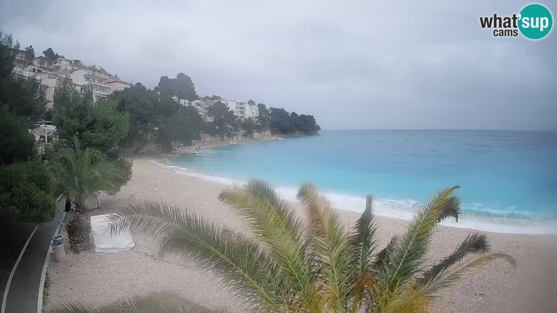 Webcam Lučica Strand Beach Brela – Liveblick von der Adriaküste