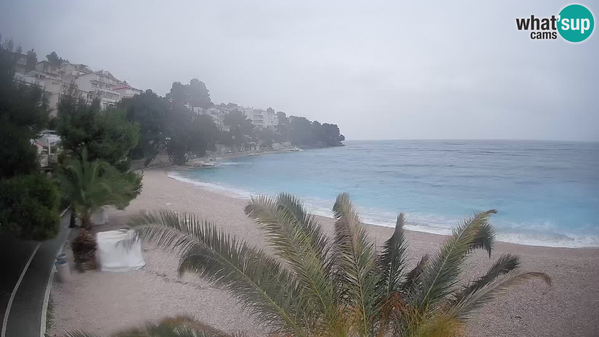 Webcam Plage Lučica Brela – Vue en direct sur la côte adriatique