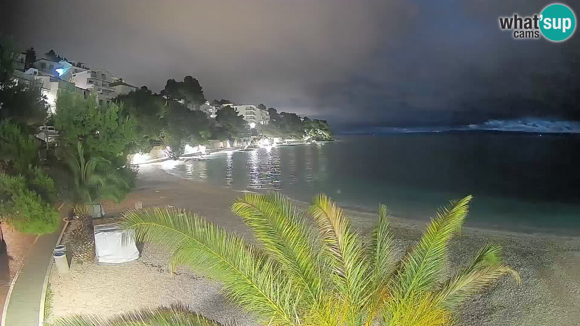 Webcam Plage Lučica Brela – Vue en direct sur la côte adriatique