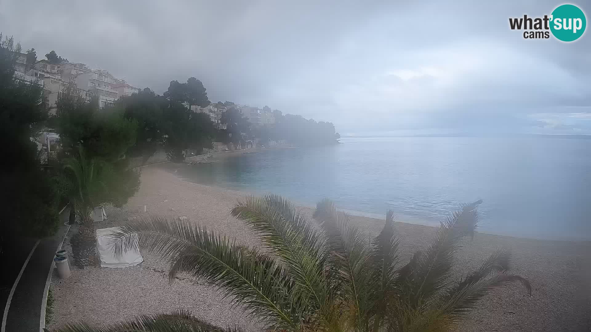 Web kamera Plaža Lučica Brela – Pogled uživo na jadransku obalu