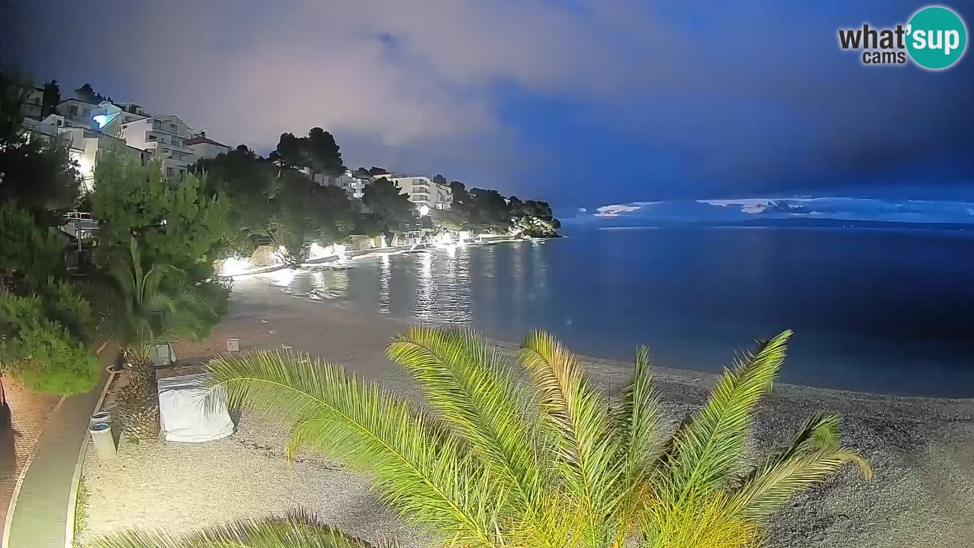 Web kamera Plaža Lučica Brela – Pogled uživo na jadransku obalu