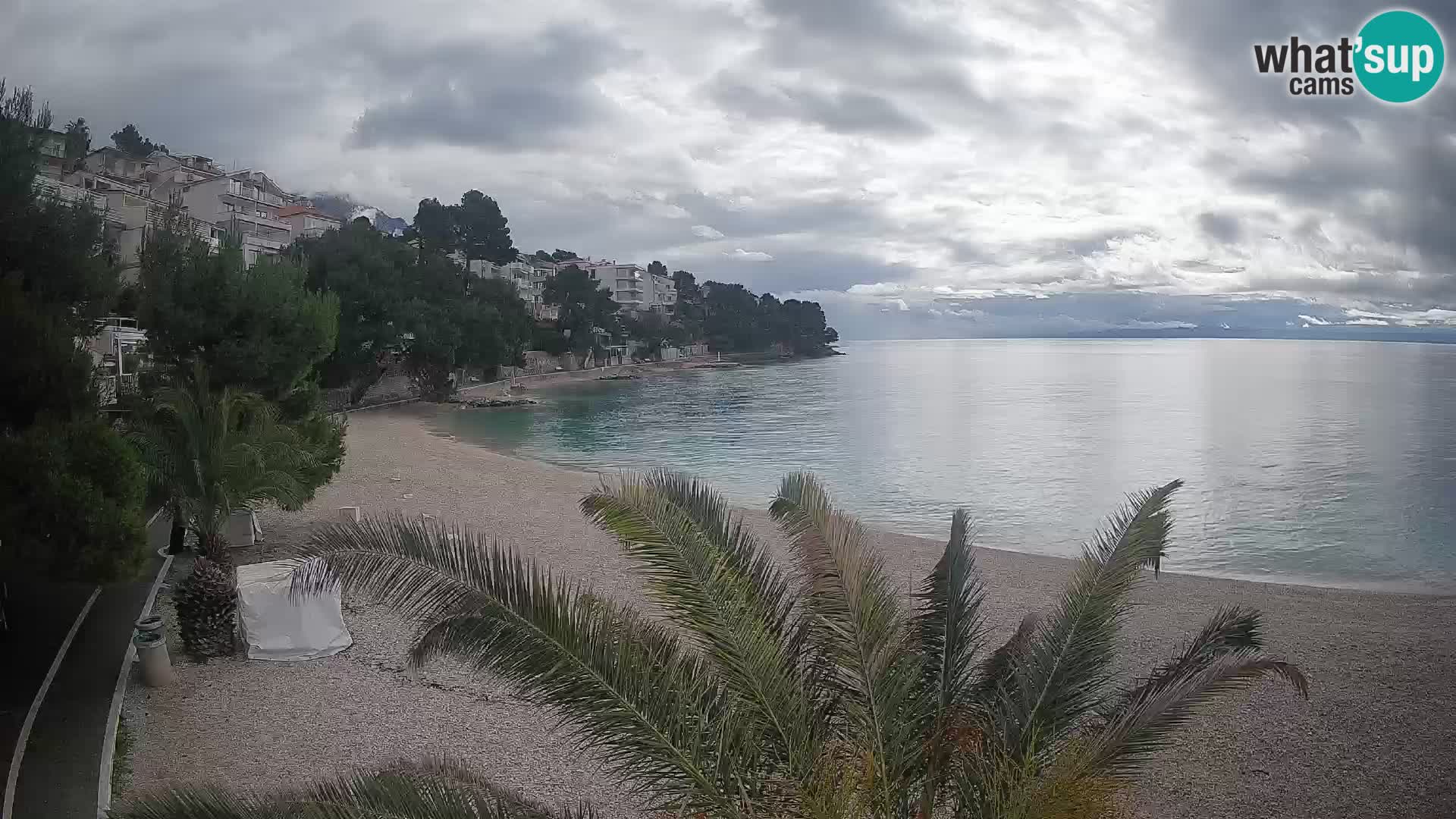 Webcam Lučica Strand Beach Brela – Liveblick von der Adriaküste