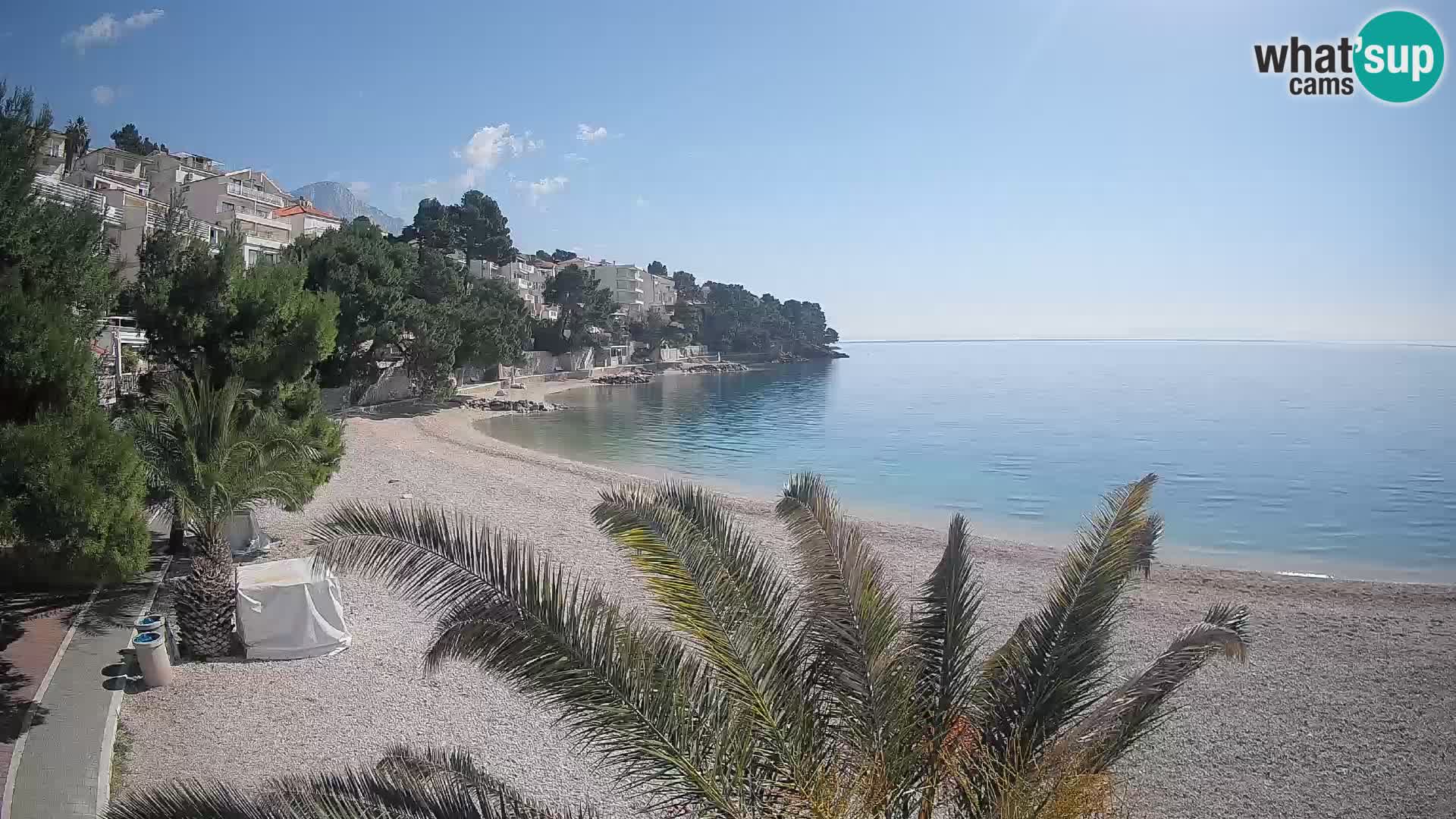 Webcam Lučica Strand Beach Brela – Liveblick von der Adriaküste