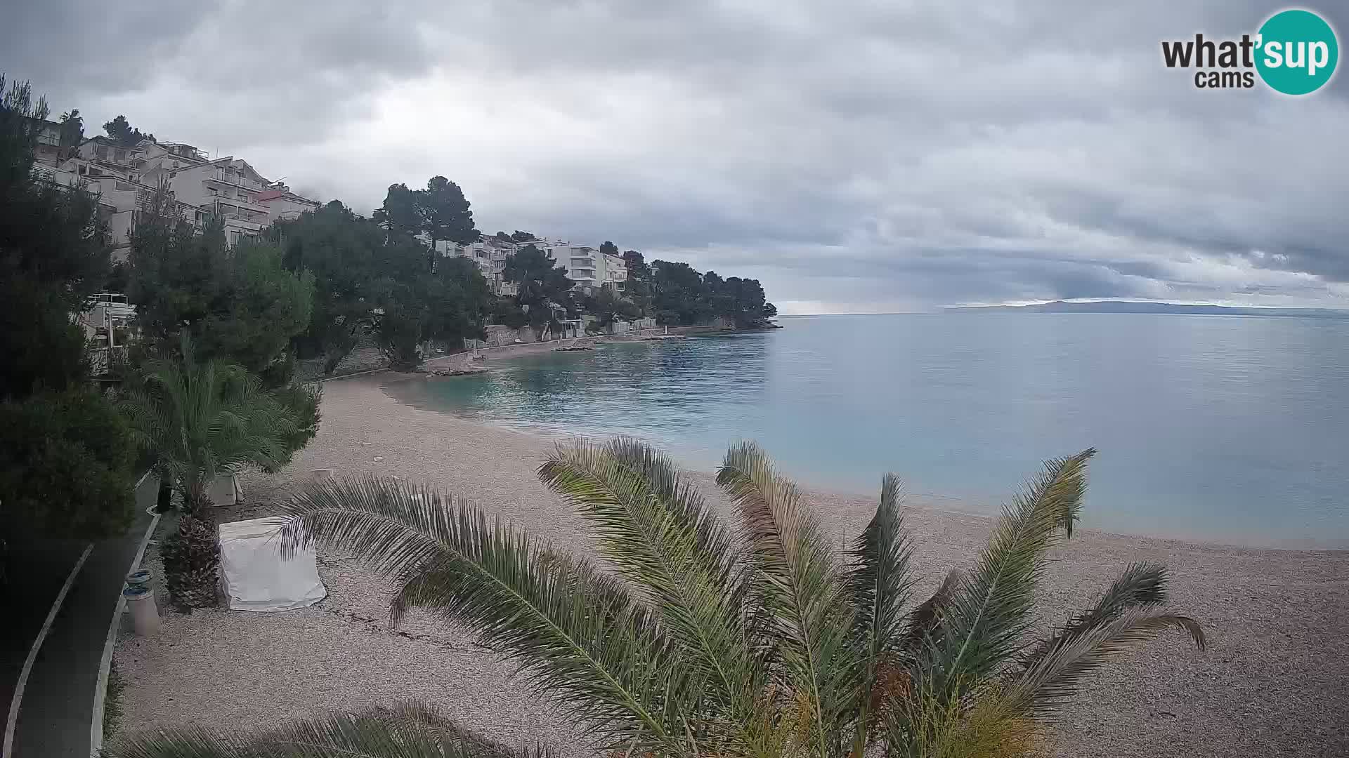 Webcam Lučica Strand Beach Brela – Liveblick von der Adriaküste