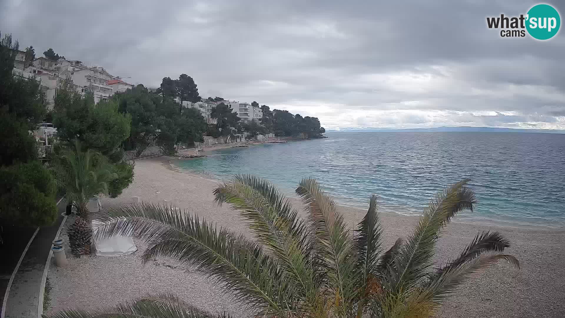 Webcam Lučica Strand Beach Brela – Liveblick von der Adriaküste
