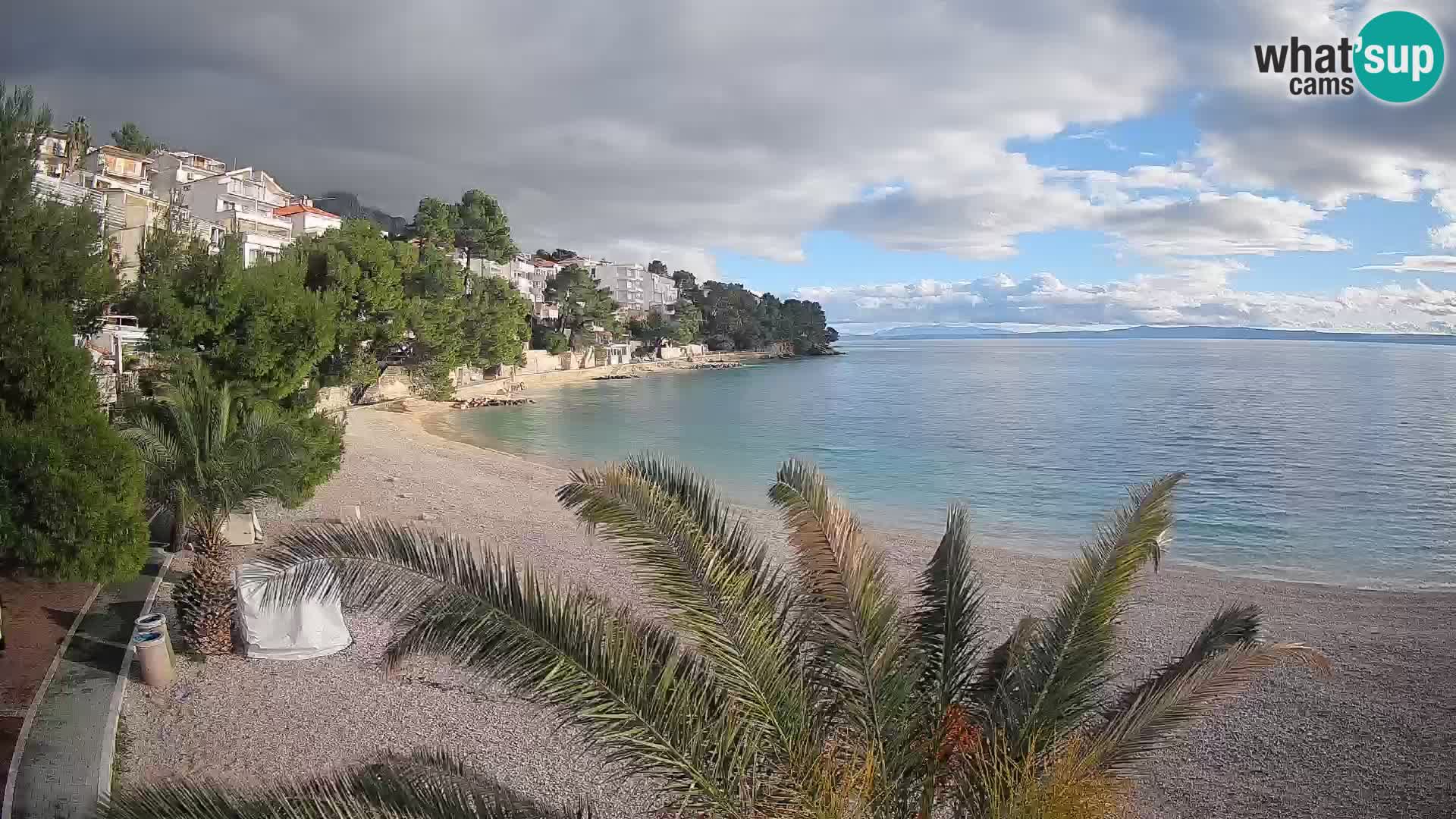Webcam Lučica Strand Beach Brela – Liveblick von der Adriaküste