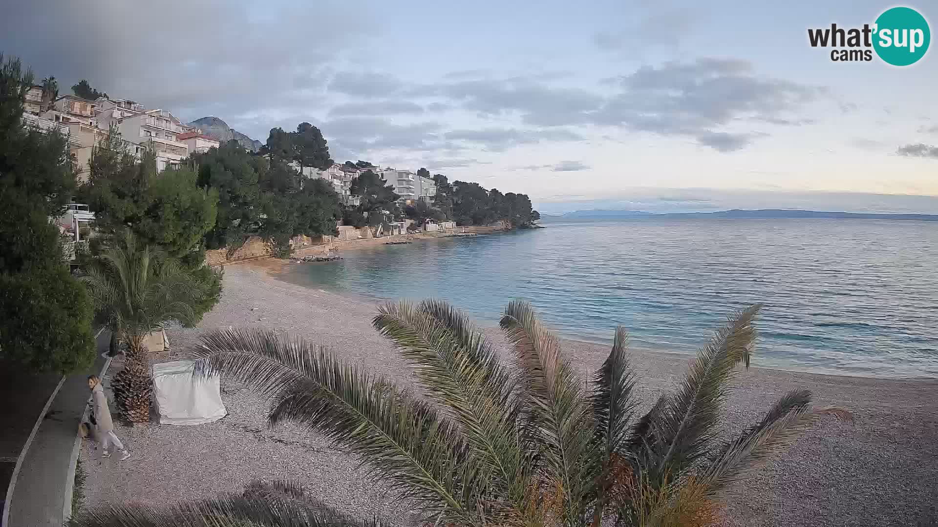 Webcam Lučica Strand Beach Brela – Liveblick von der Adriaküste