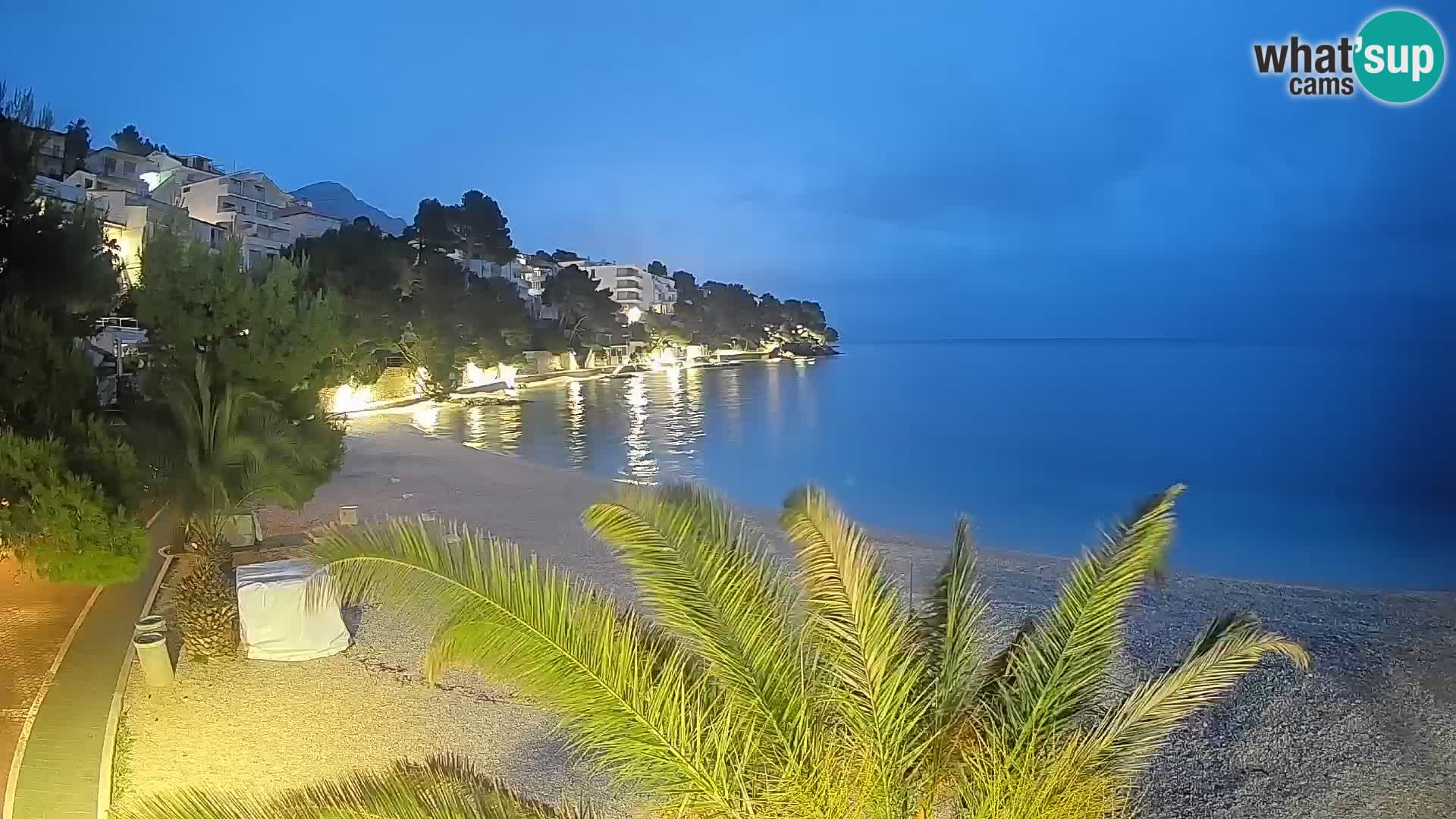 Webcam Plage Lučica Brela – Vue en direct sur la côte adriatique