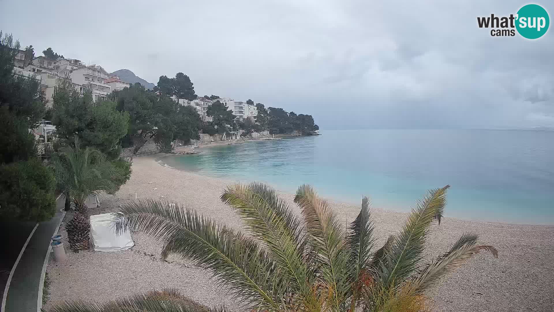 Webcam Spiaggia Lučica Brela – Vista live sulla costa adriatica