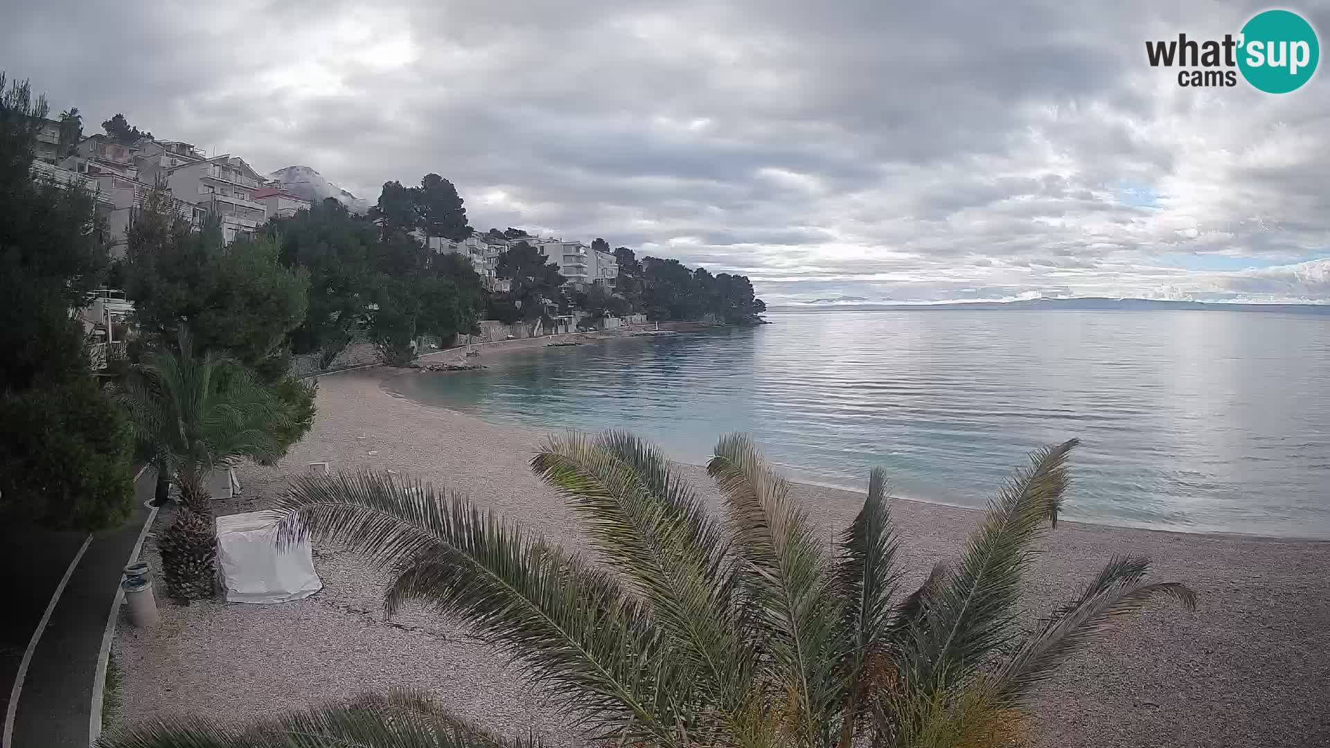 Webcam Lučica Strand Beach Brela – Liveblick von der Adriaküste
