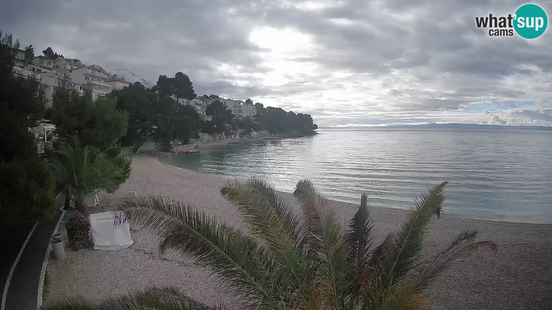 Webcam Lučica Strand Beach Brela – Liveblick von der Adriaküste