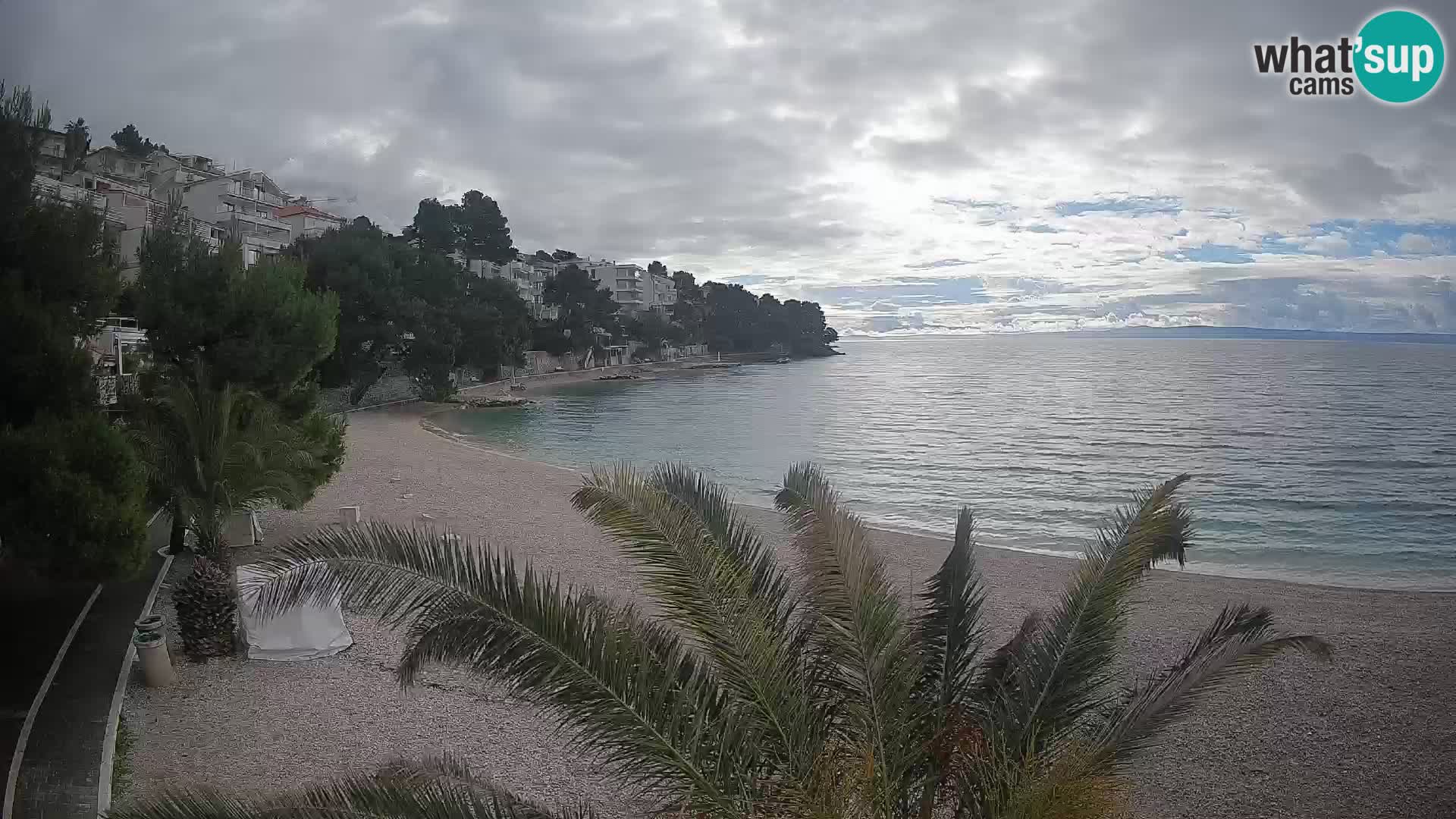 Webcam Lučica Strand Beach Brela – Liveblick von der Adriaküste