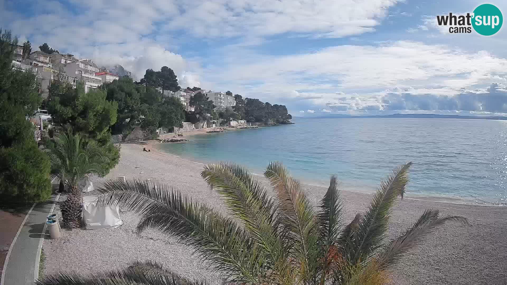 Webcam Lučica Strand Beach Brela – Liveblick von der Adriaküste