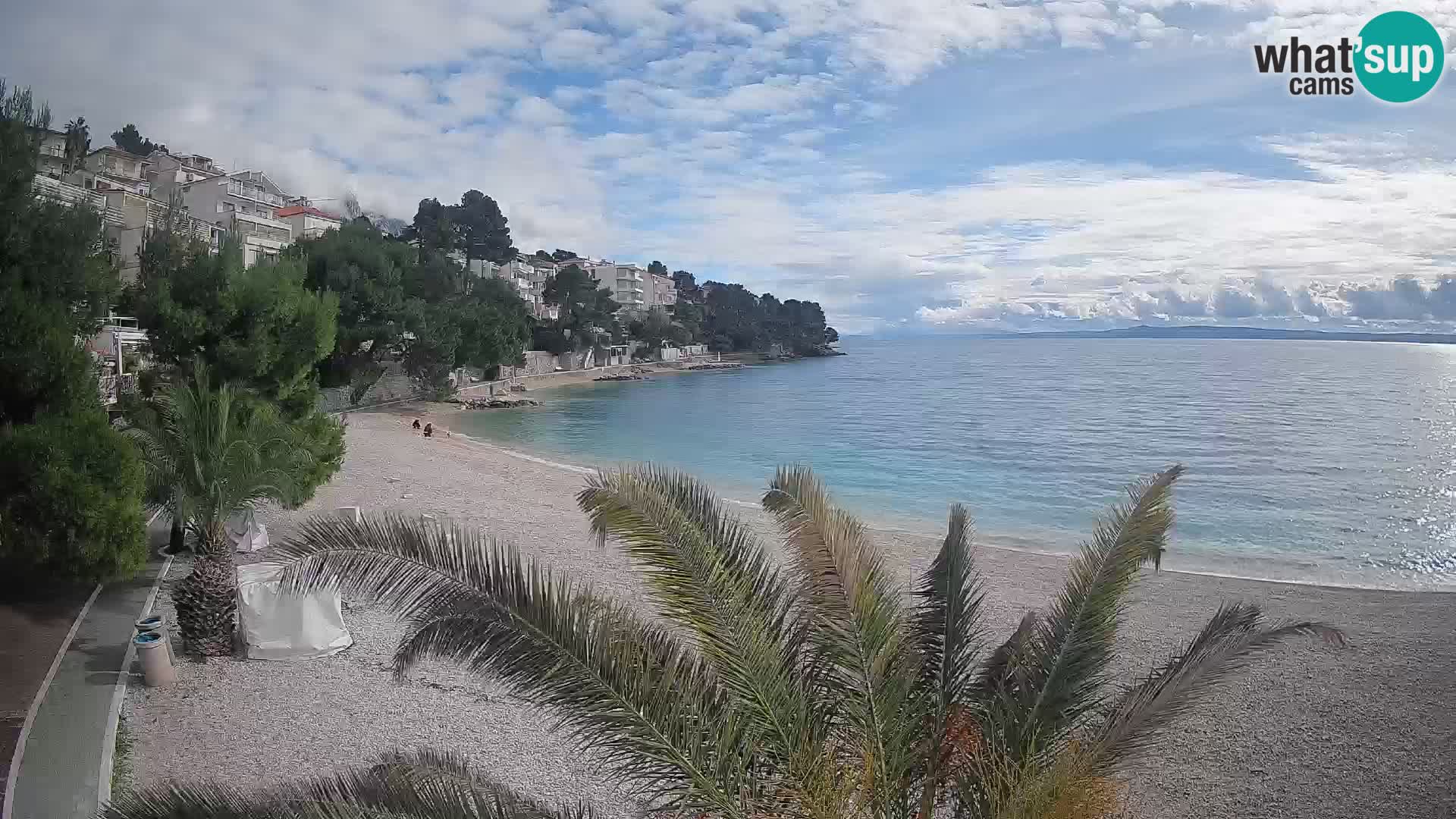 Spletna kamera Plaža Lučica Brela – Pogled v živo na Jadransko obalo