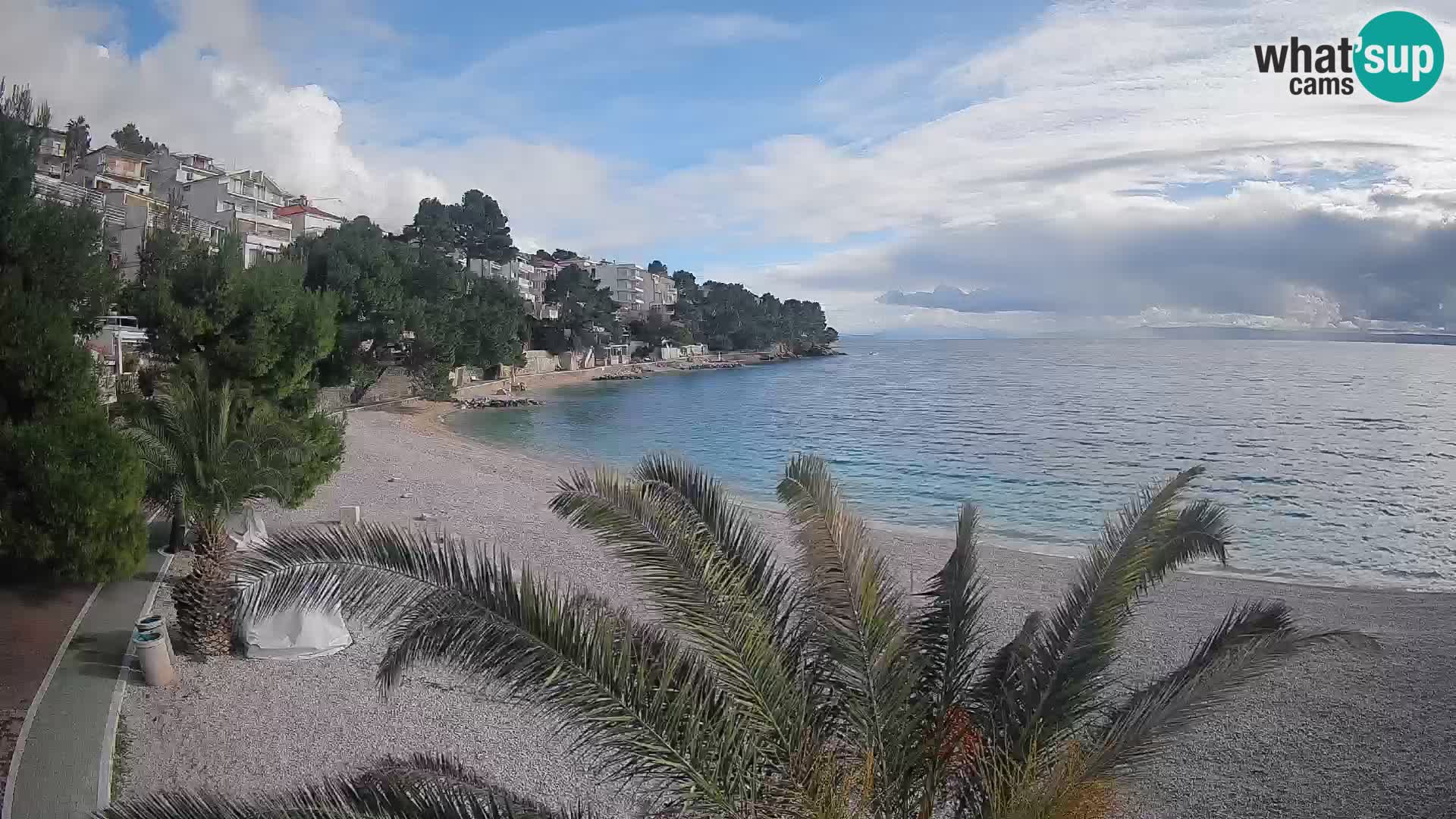 Webcam Lučica Strand Beach Brela – Liveblick von der Adriaküste