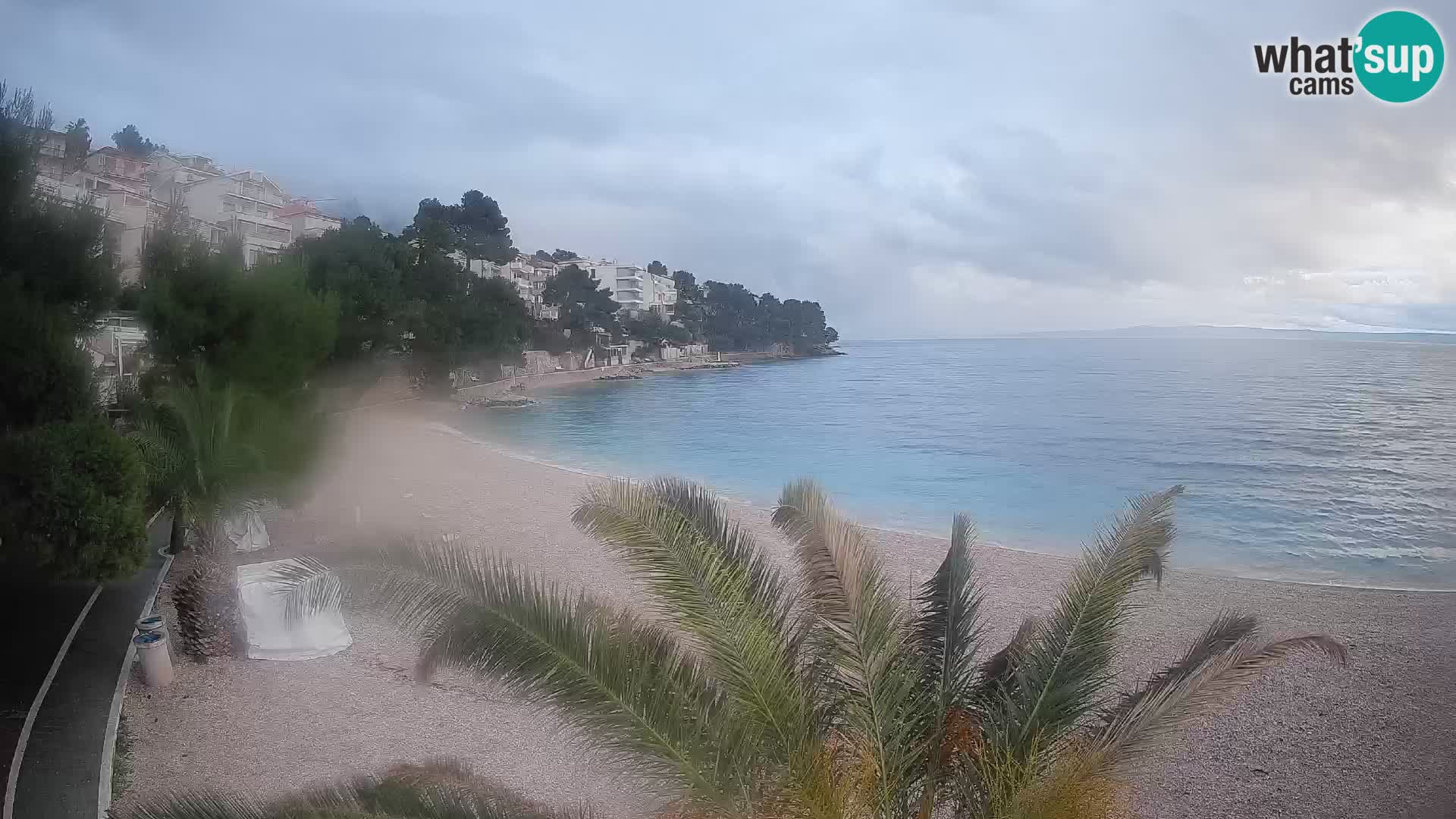 Webcam Lučica Strand Beach Brela – Liveblick von der Adriaküste