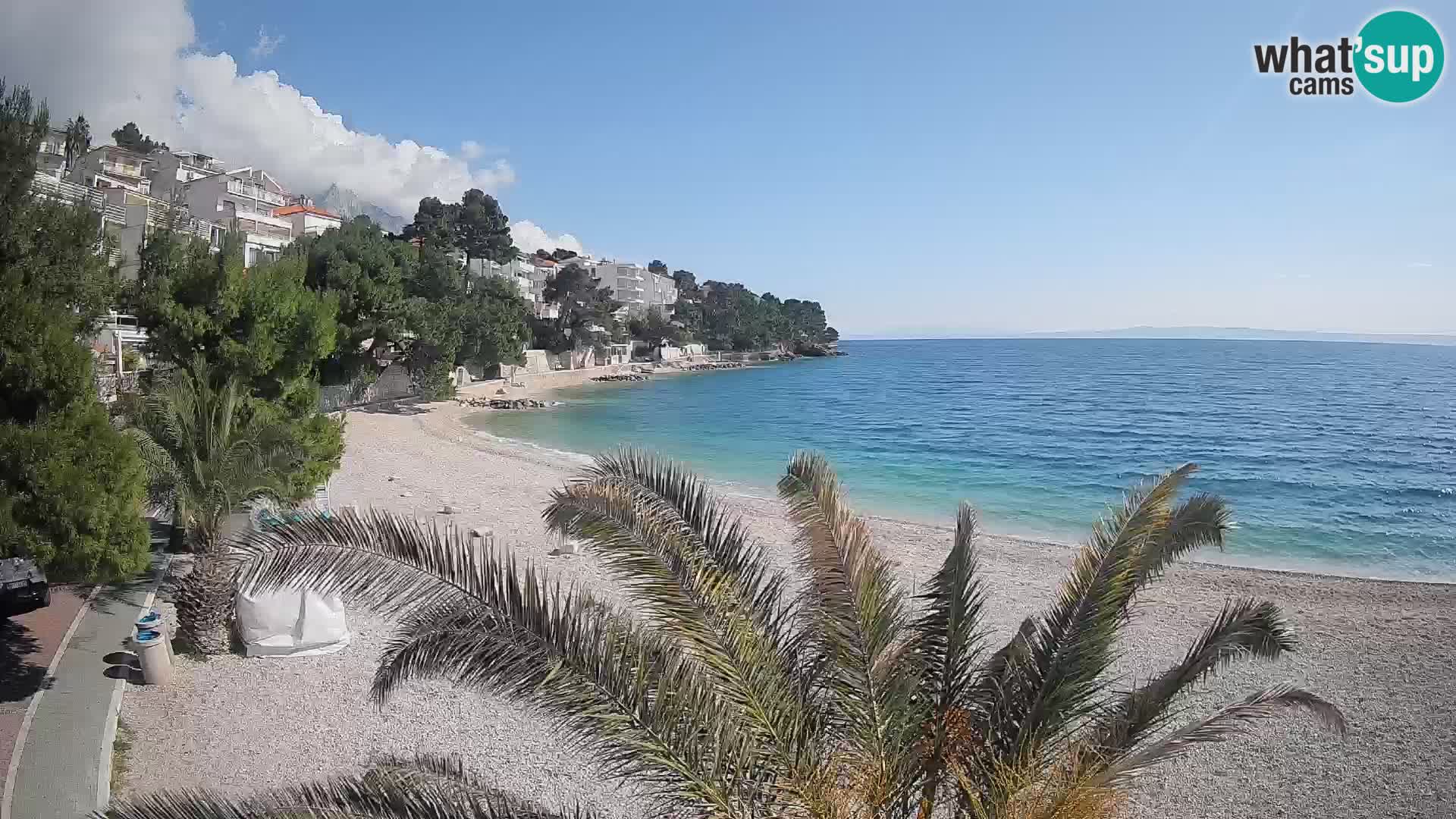 Webcam Plage Lučica Brela – Vue en direct sur la côte adriatique