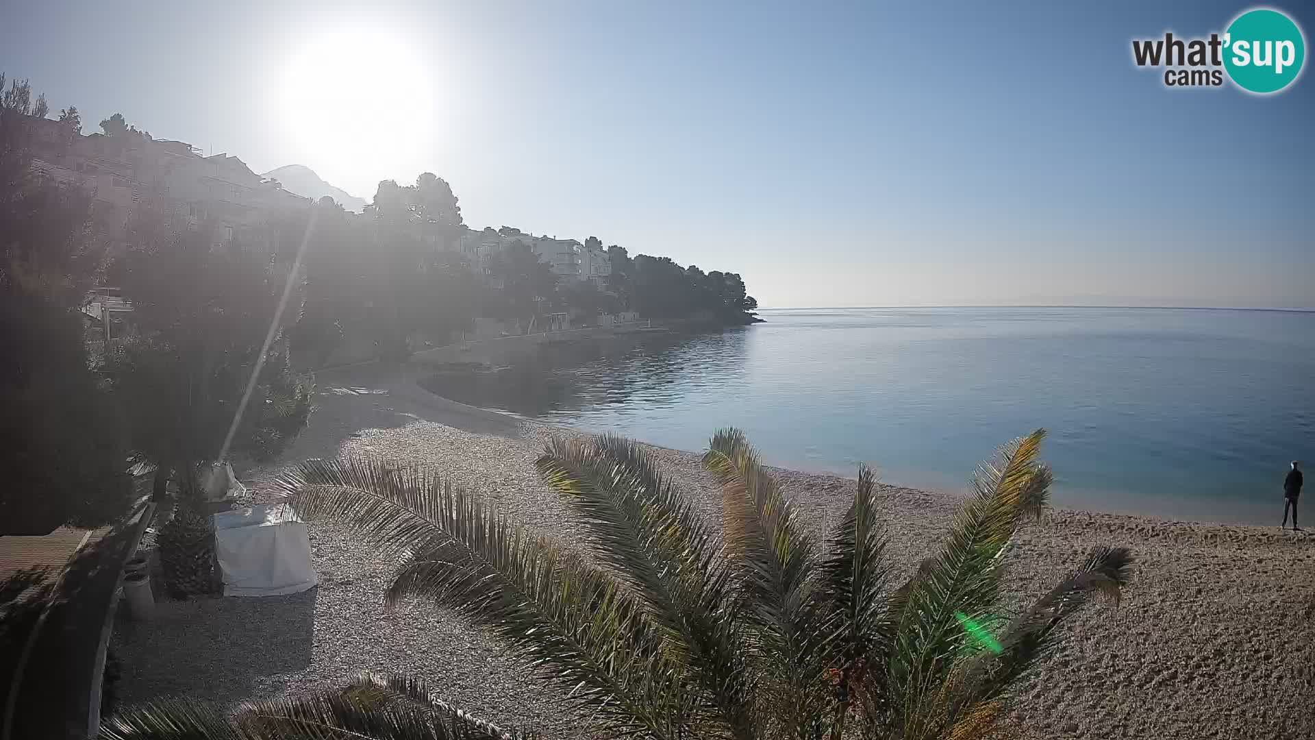Webcam Lučica Strand Beach Brela – Liveblick von der Adriaküste