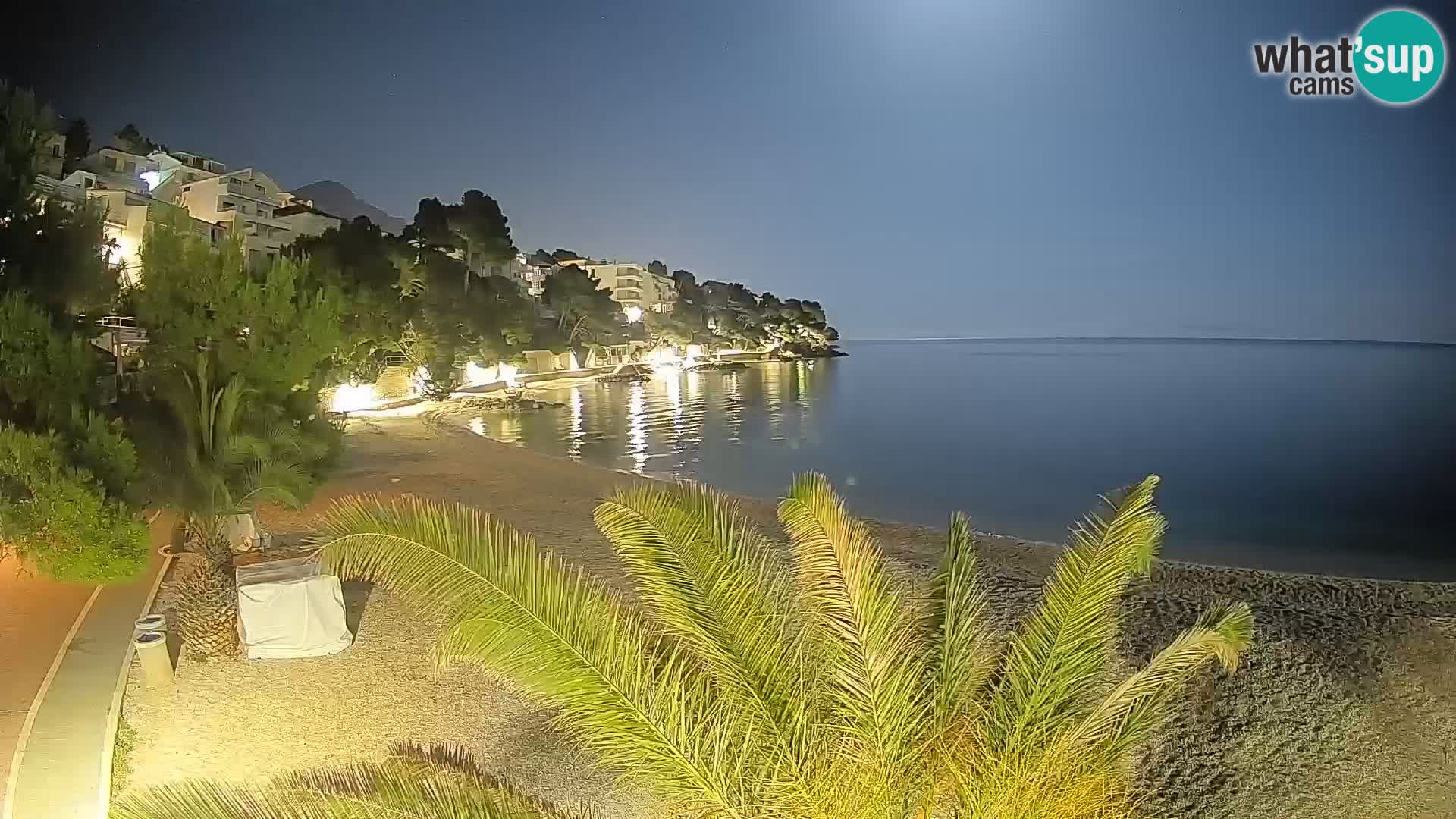 Web kamera Plaža Lučica Brela – Pogled uživo na jadransku obalu