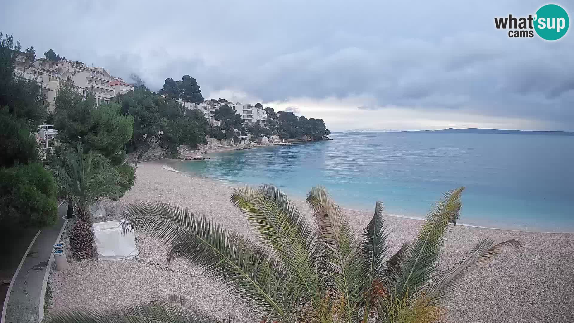 Webcam Lučica Strand Beach Brela – Liveblick von der Adriaküste