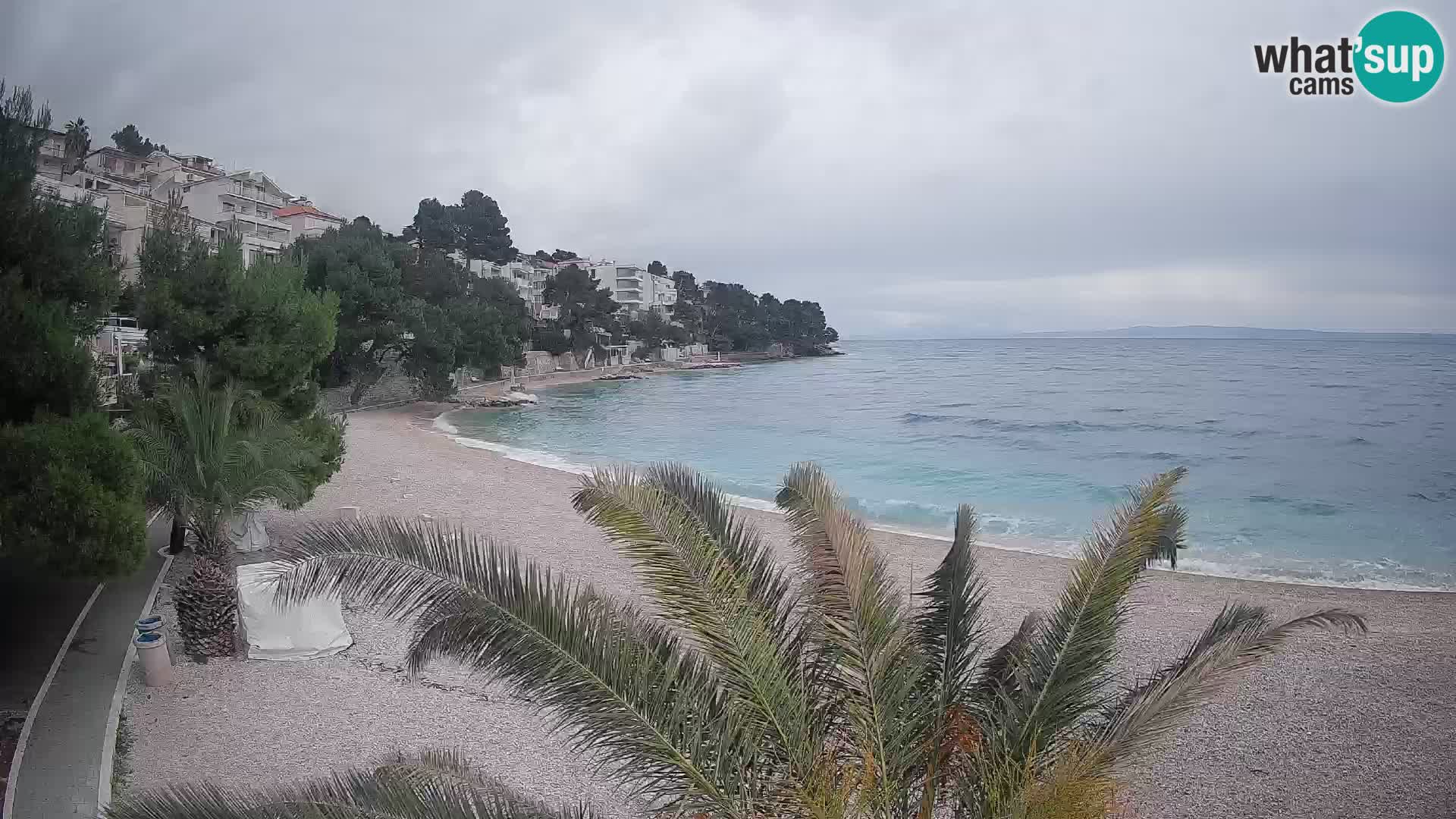 Webcam Playa Lučica Brela – Vista en directo de la costa adriática