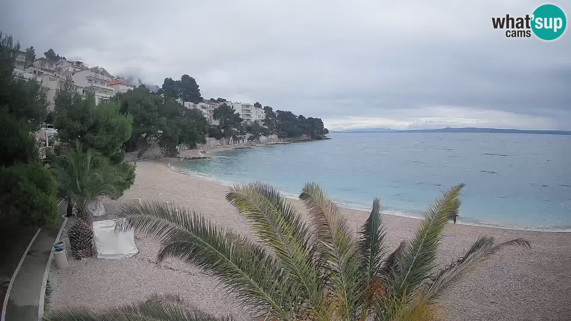 Webcam Spiaggia Lučica Brela – Vista live sulla costa adriatica