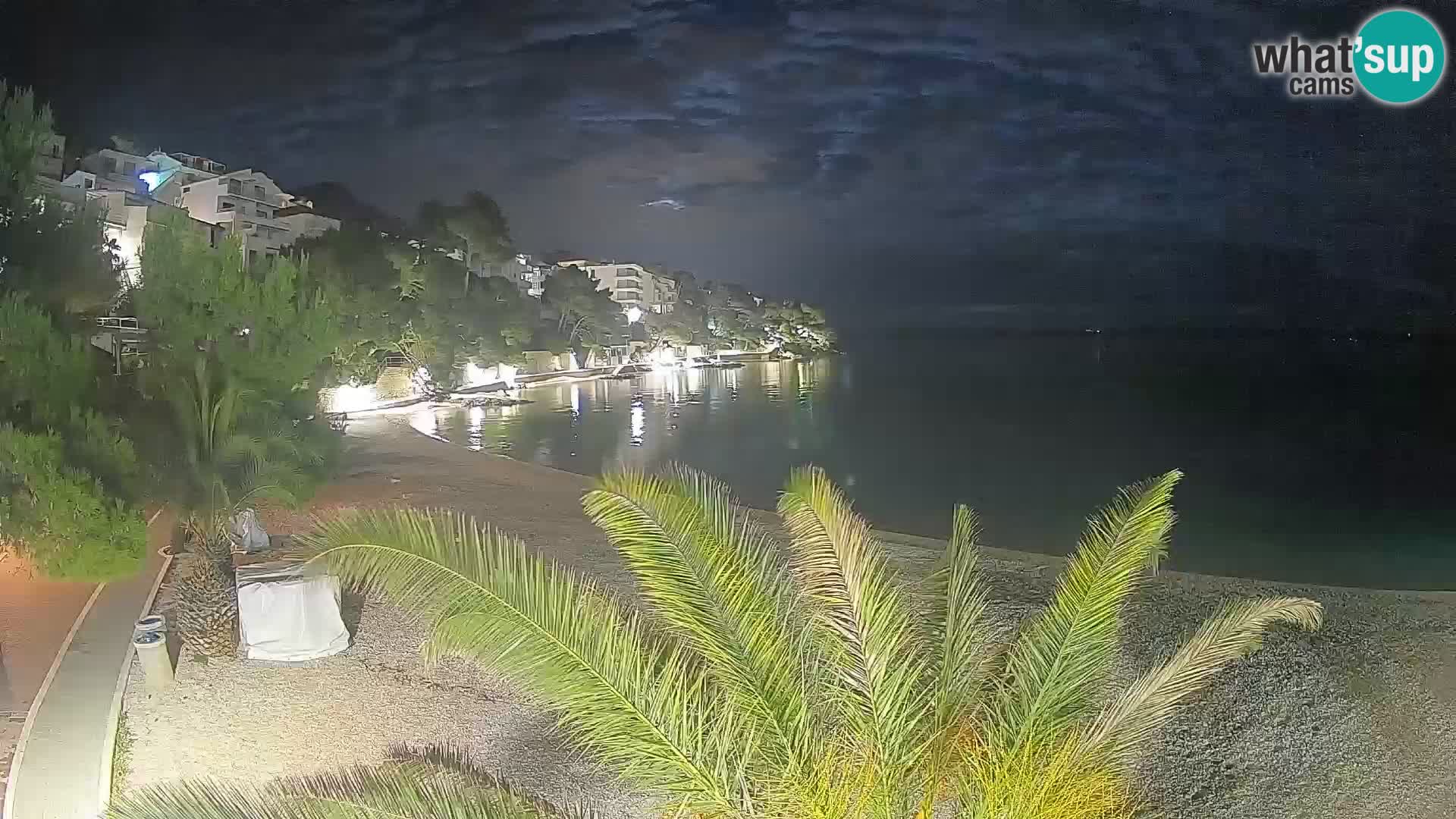 Webcam Lučica Strand Beach Brela – Liveblick von der Adriaküste