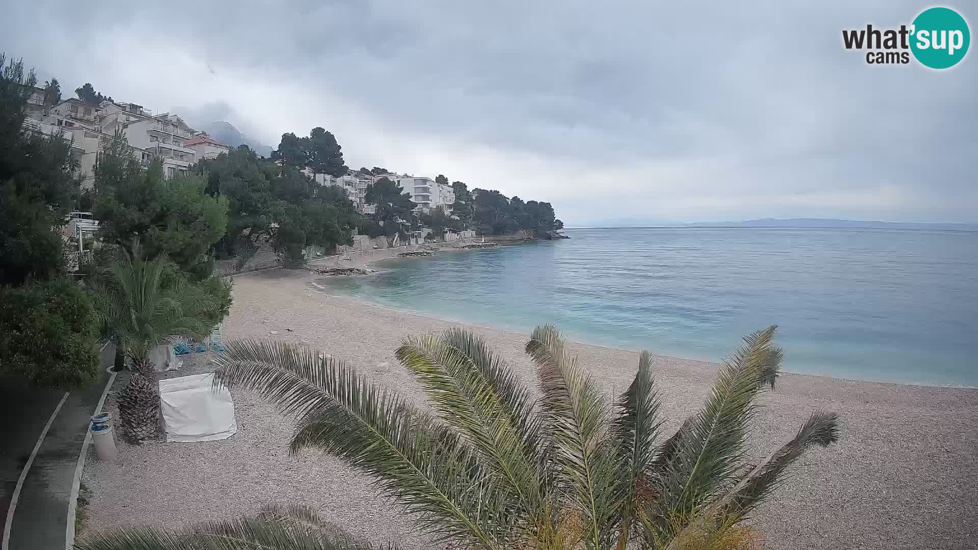 Webcam Lučica Strand Beach Brela – Liveblick von der Adriaküste