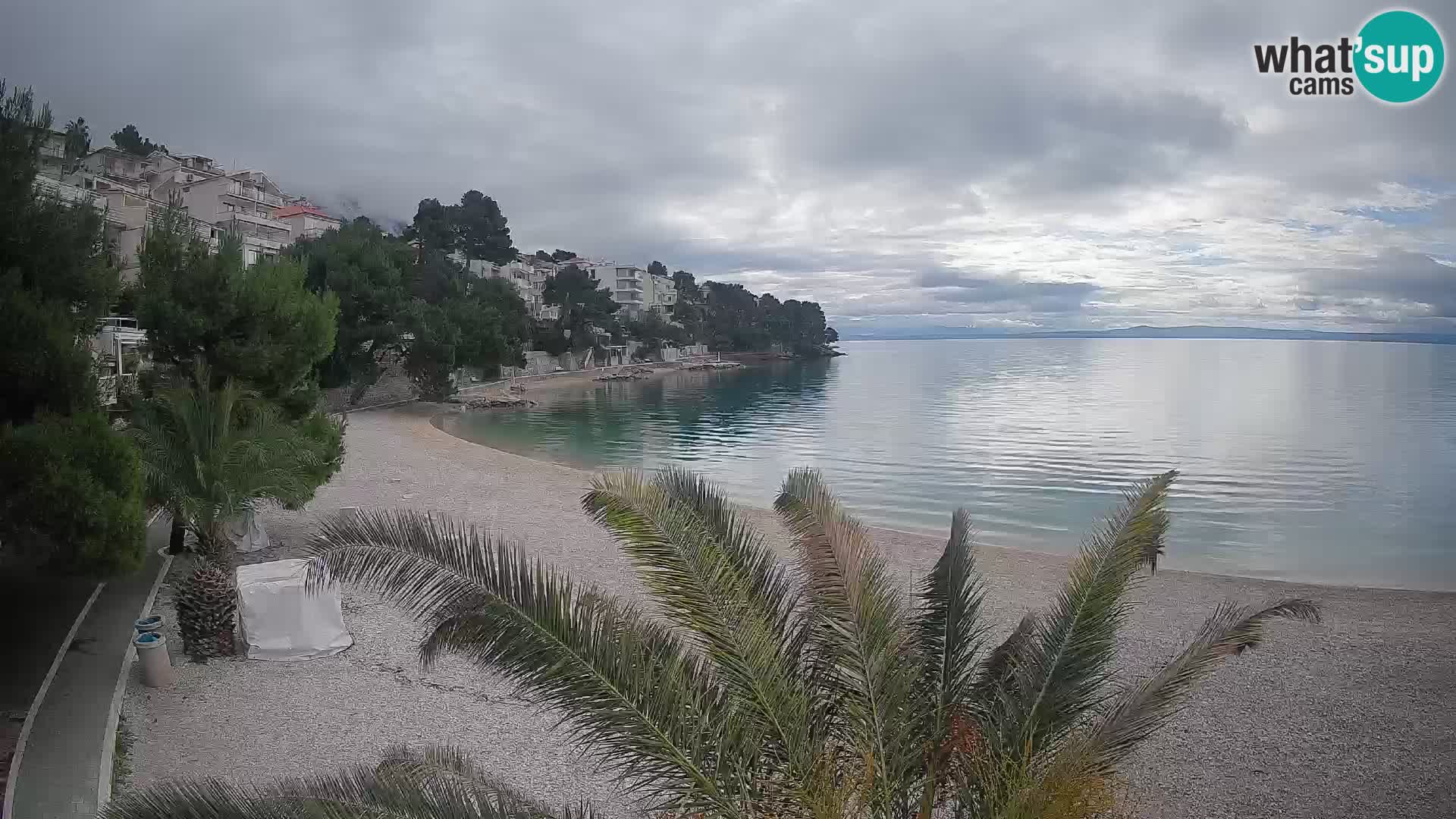 Webcam Lučica Strand Beach Brela – Liveblick von der Adriaküste