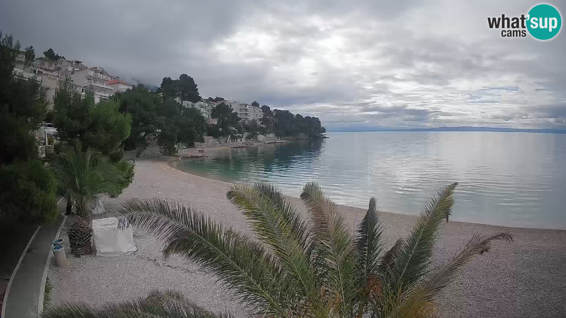 Webcam Lučica Strand Beach Brela – Liveblick von der Adriaküste
