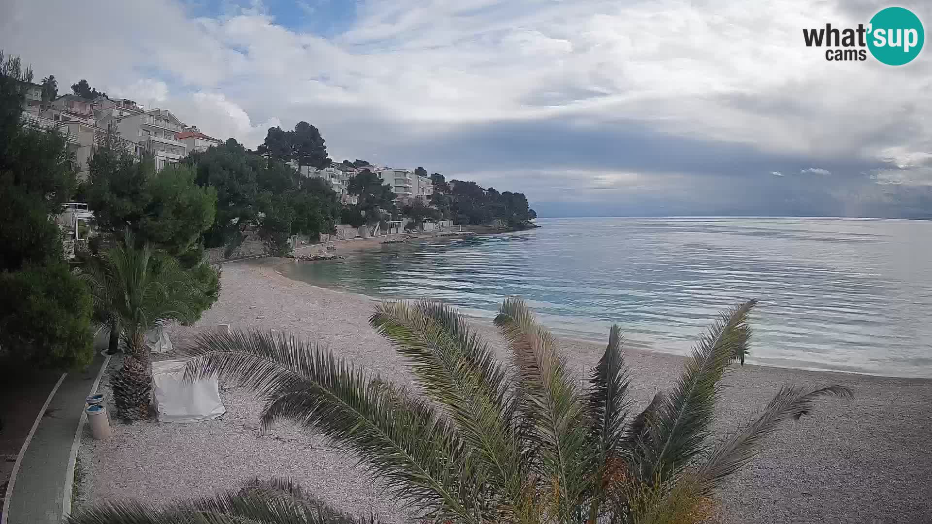 Webcam Lučica Strand Beach Brela – Liveblick von der Adriaküste