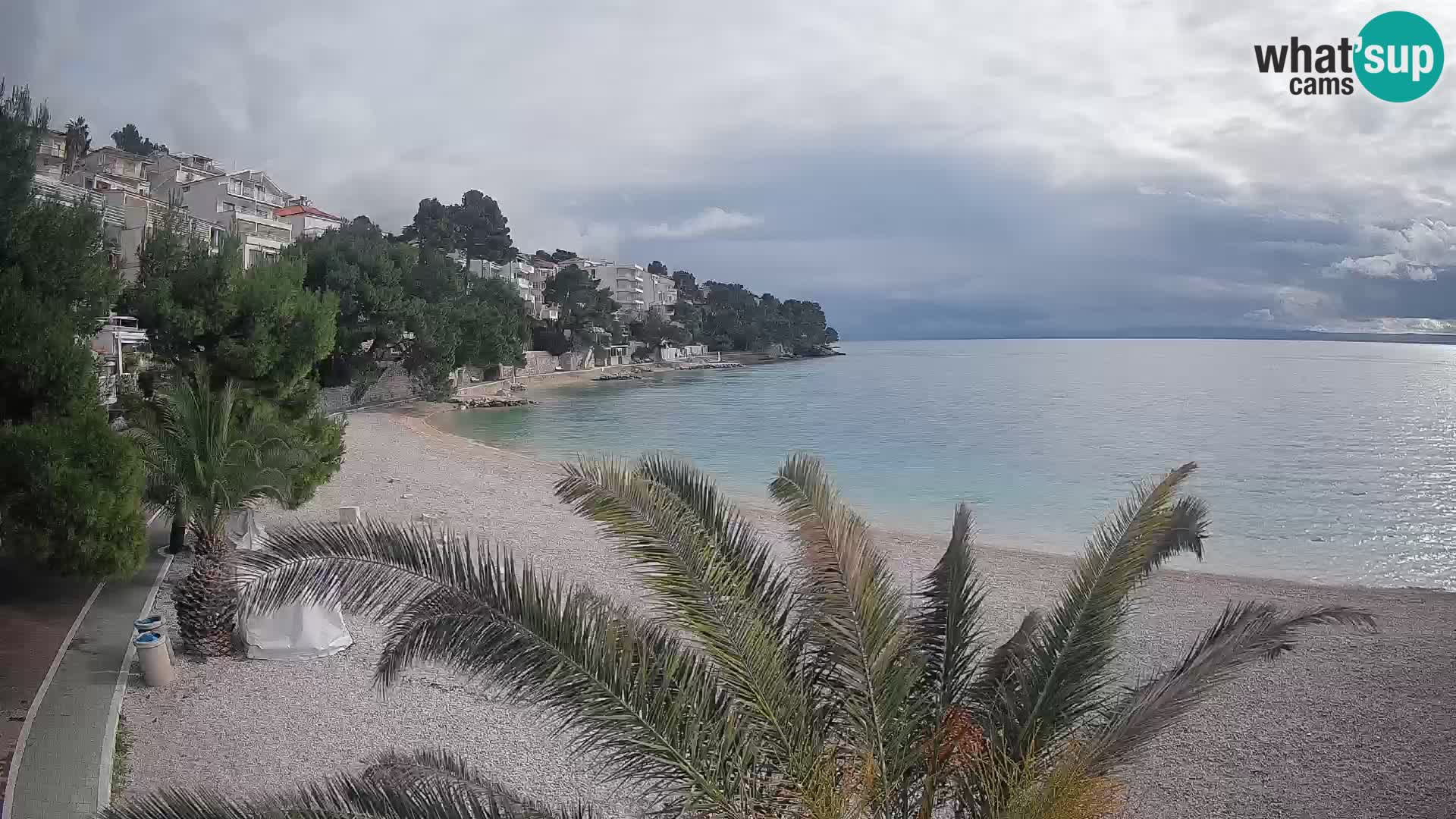Webcam Lučica Strand Beach Brela – Liveblick von der Adriaküste