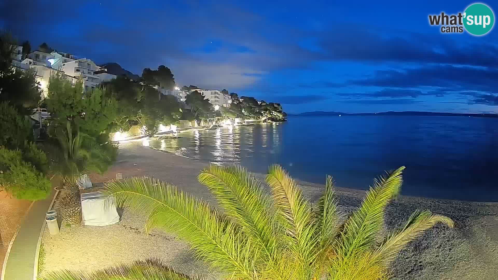 Spletna kamera Plaža Lučica Brela – Pogled v živo na Jadransko obalo