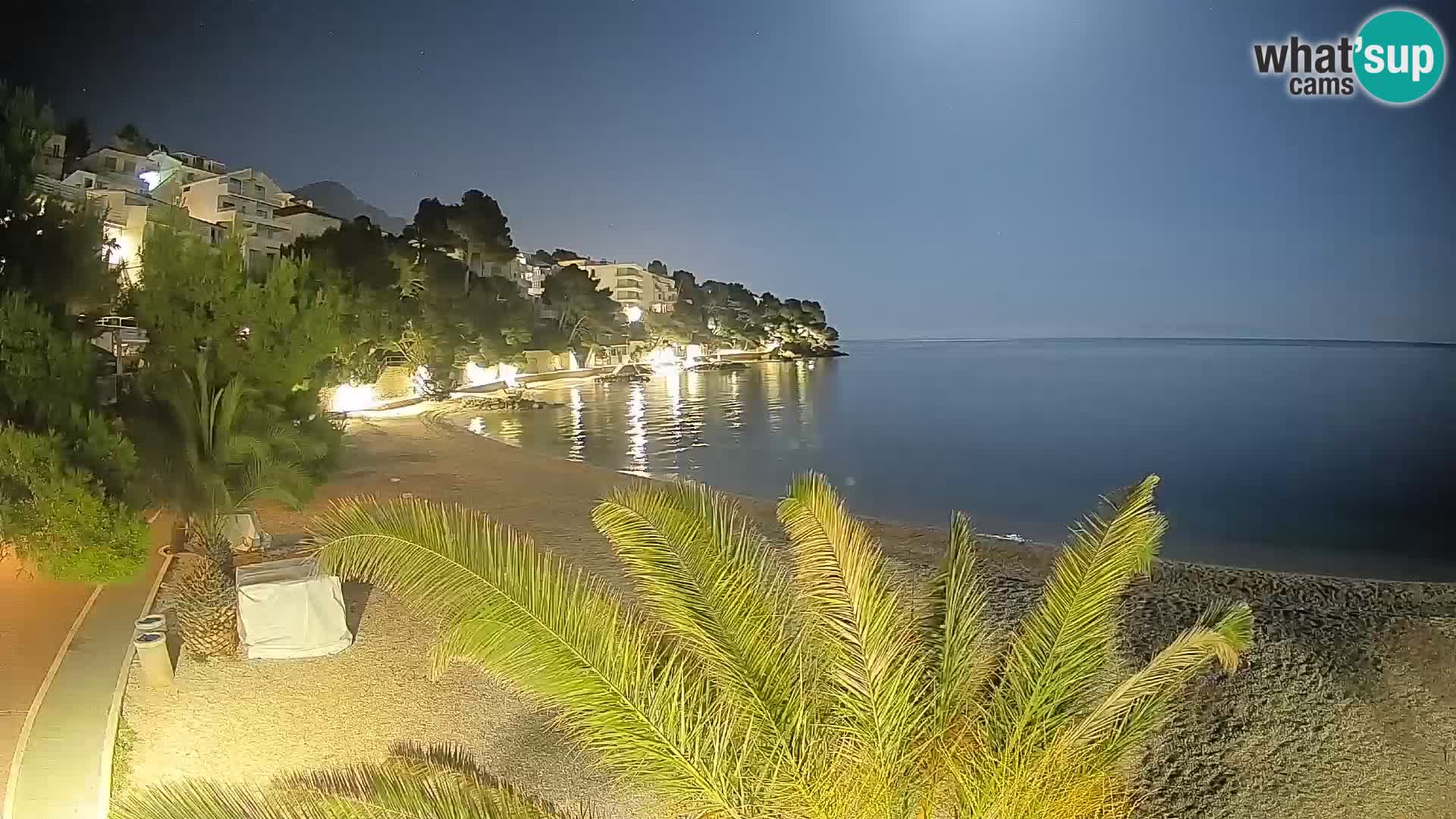 Webcam Lučica Strand Beach Brela – Liveblick von der Adriaküste
