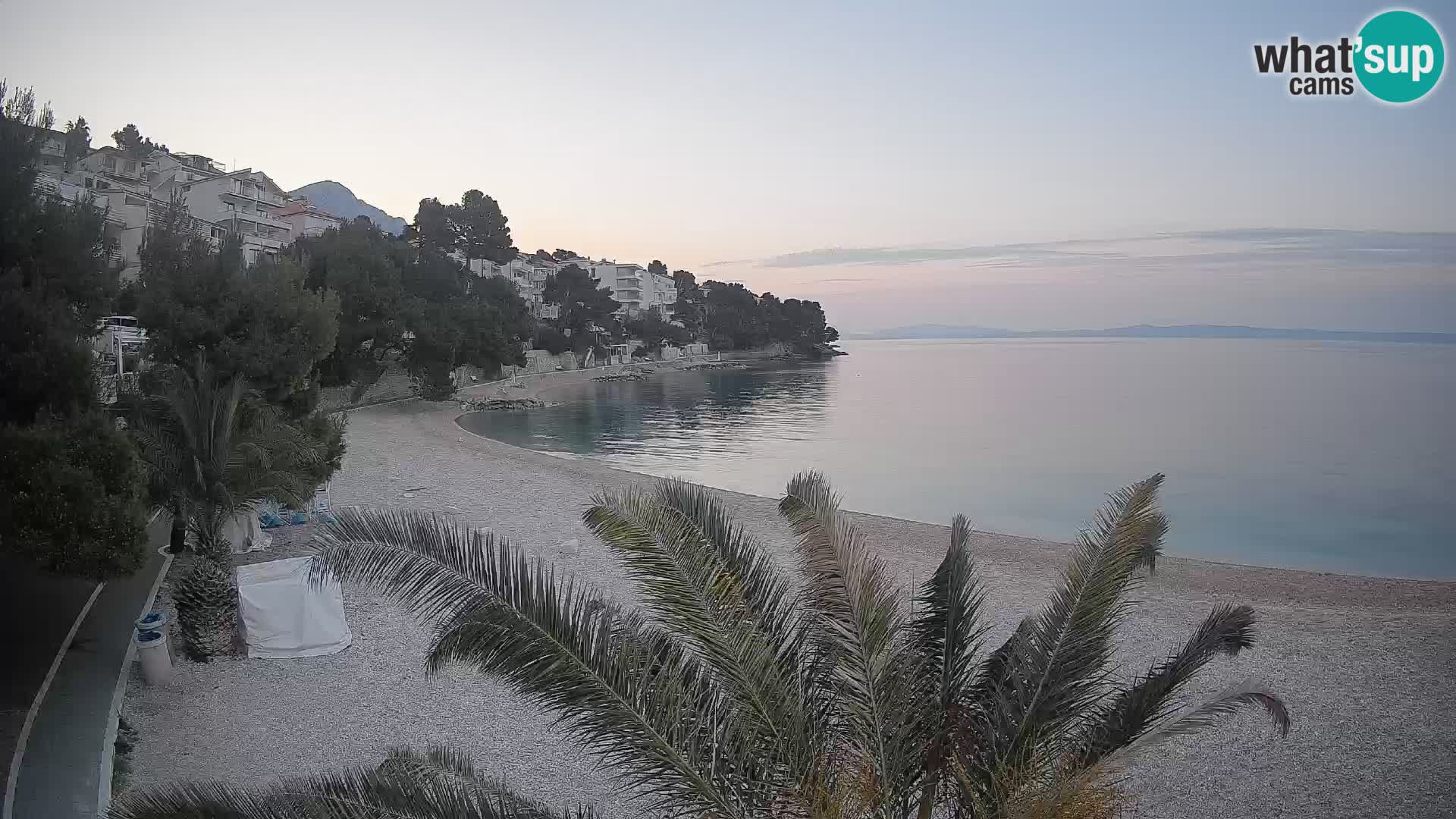 Webcam Lučica Strand Beach Brela – Liveblick von der Adriaküste