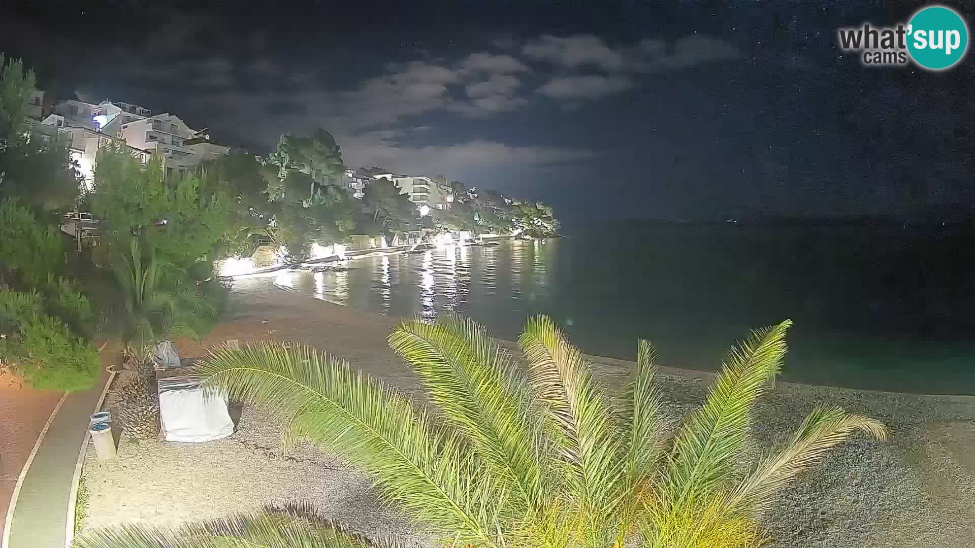 Web kamera Plaža Lučica Brela – Pogled uživo na jadransku obalu