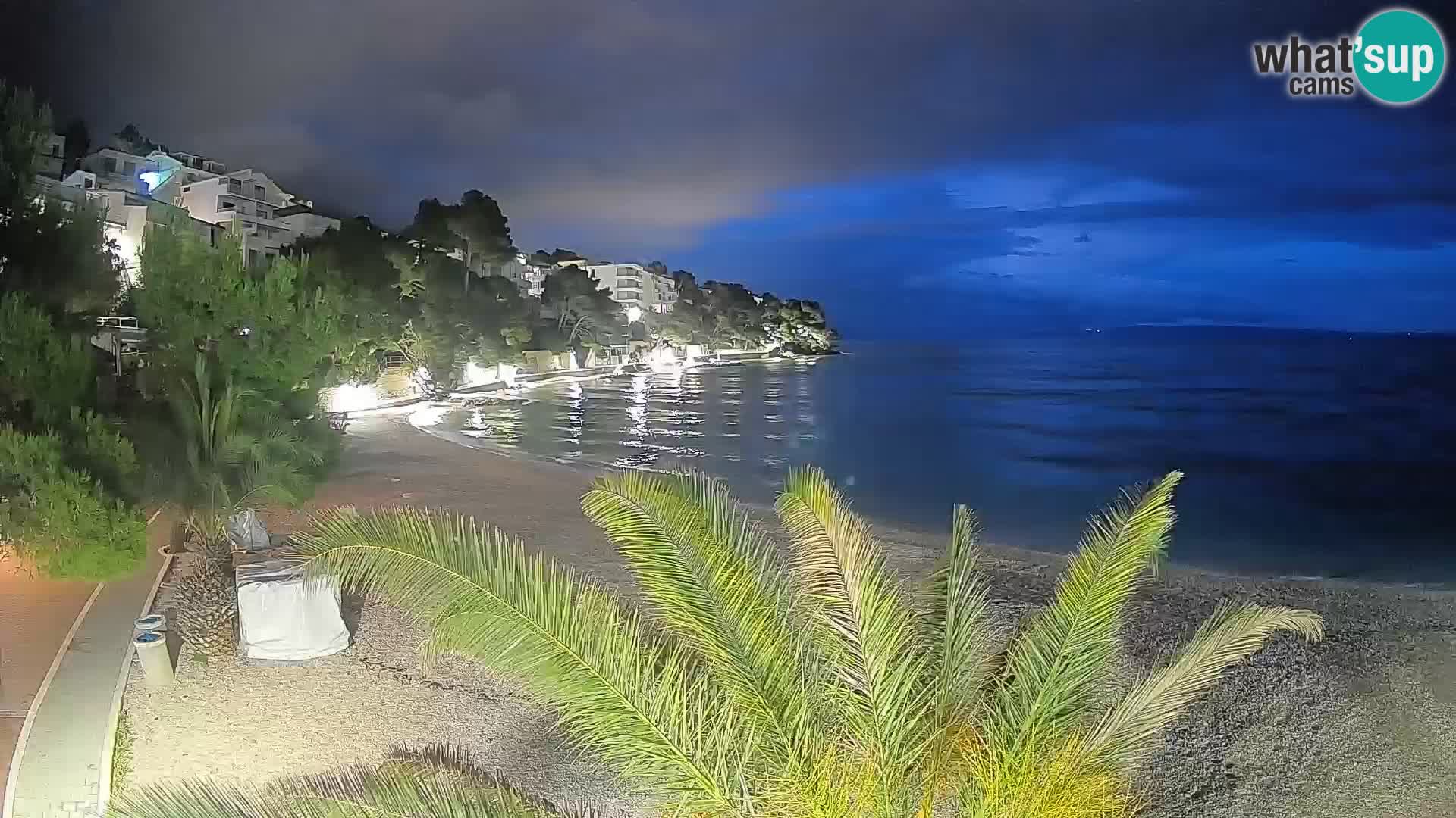 Webcam Lučica Strand Beach Brela – Liveblick von der Adriaküste