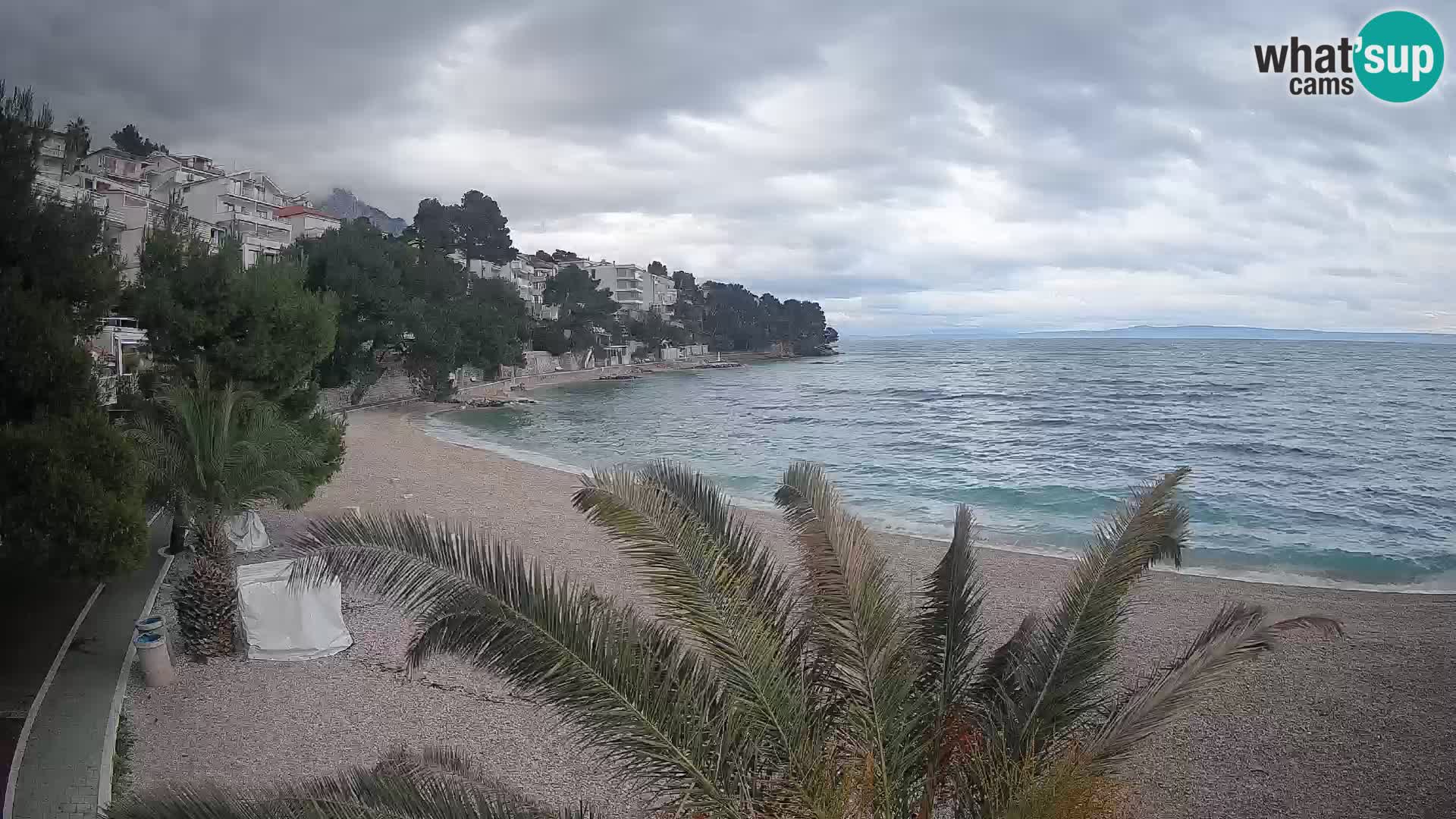 Webcam Lučica Strand Beach Brela – Liveblick von der Adriaküste