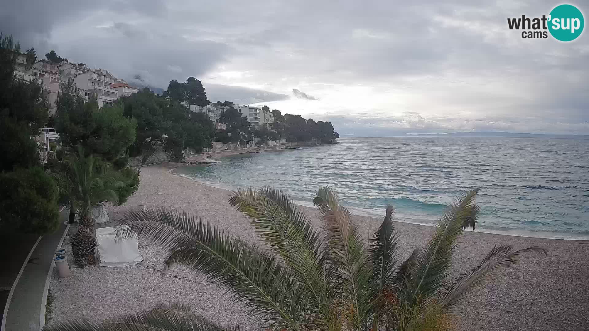 Webcam Plage Lučica Brela – Vue en direct sur la côte adriatique