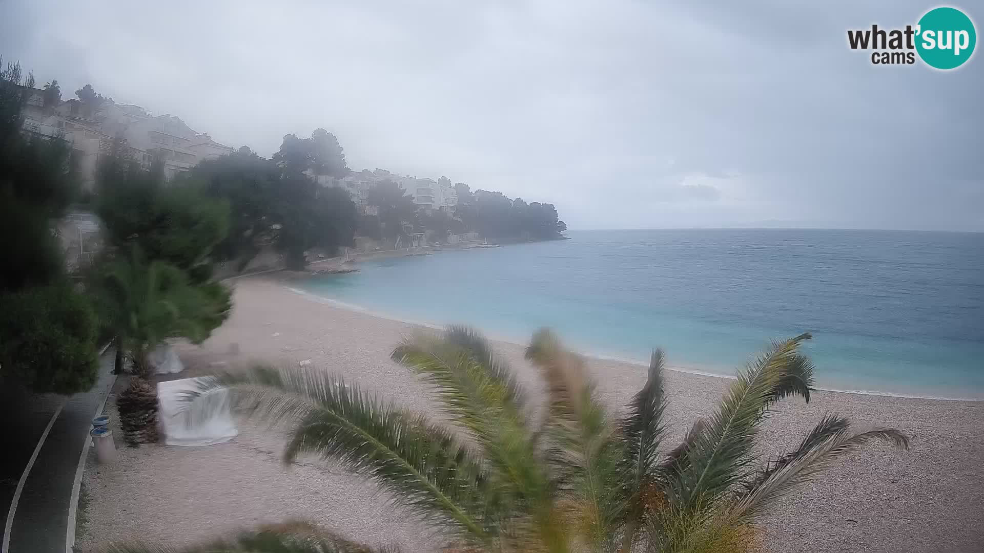Webcam Lučica Strand Beach Brela – Liveblick von der Adriaküste