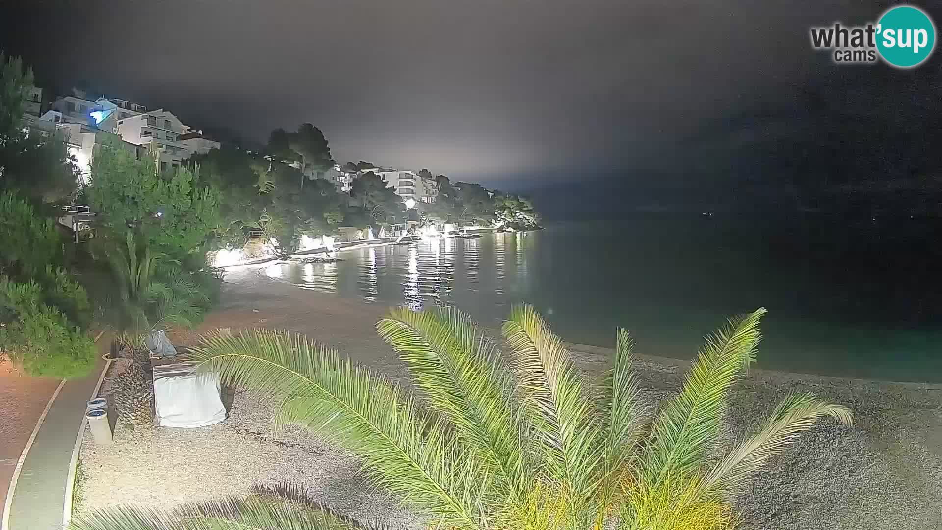Webcam Lučica Strand Beach Brela – Liveblick von der Adriaküste