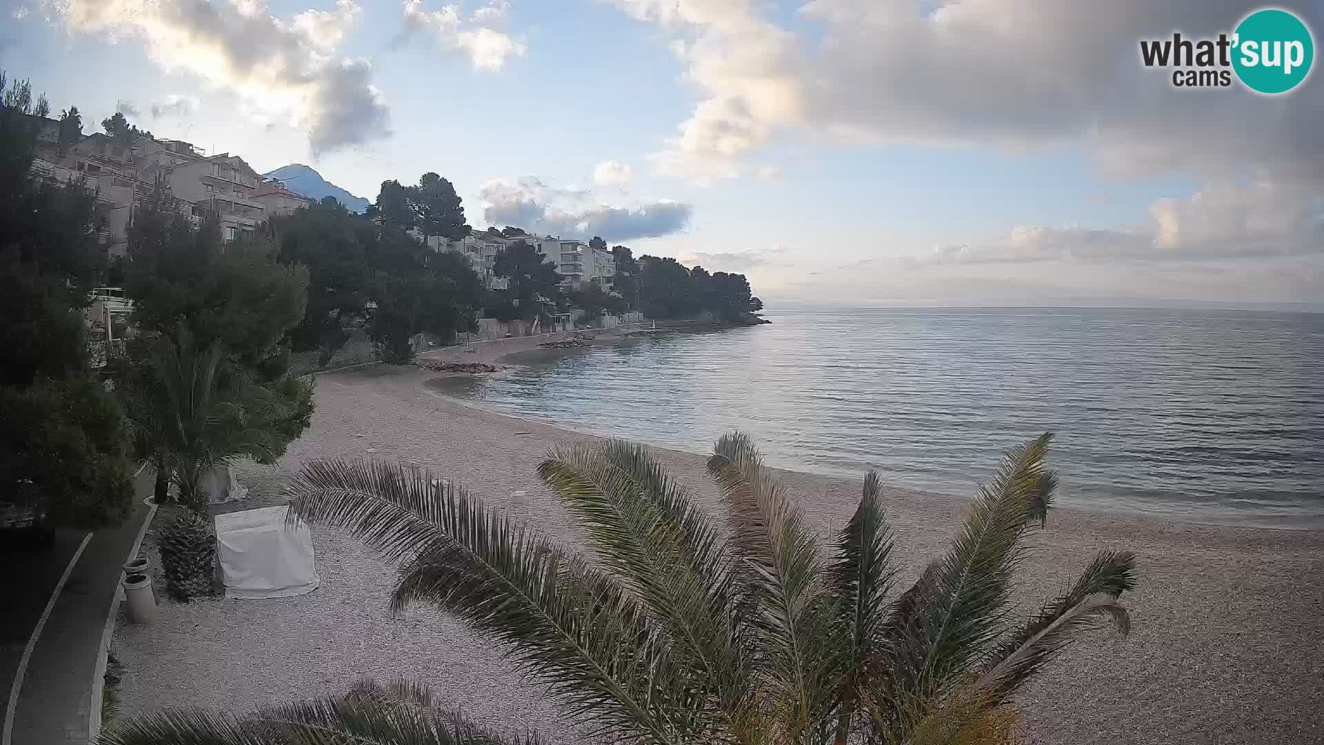 Webcam Lučica Strand Beach Brela – Liveblick von der Adriaküste